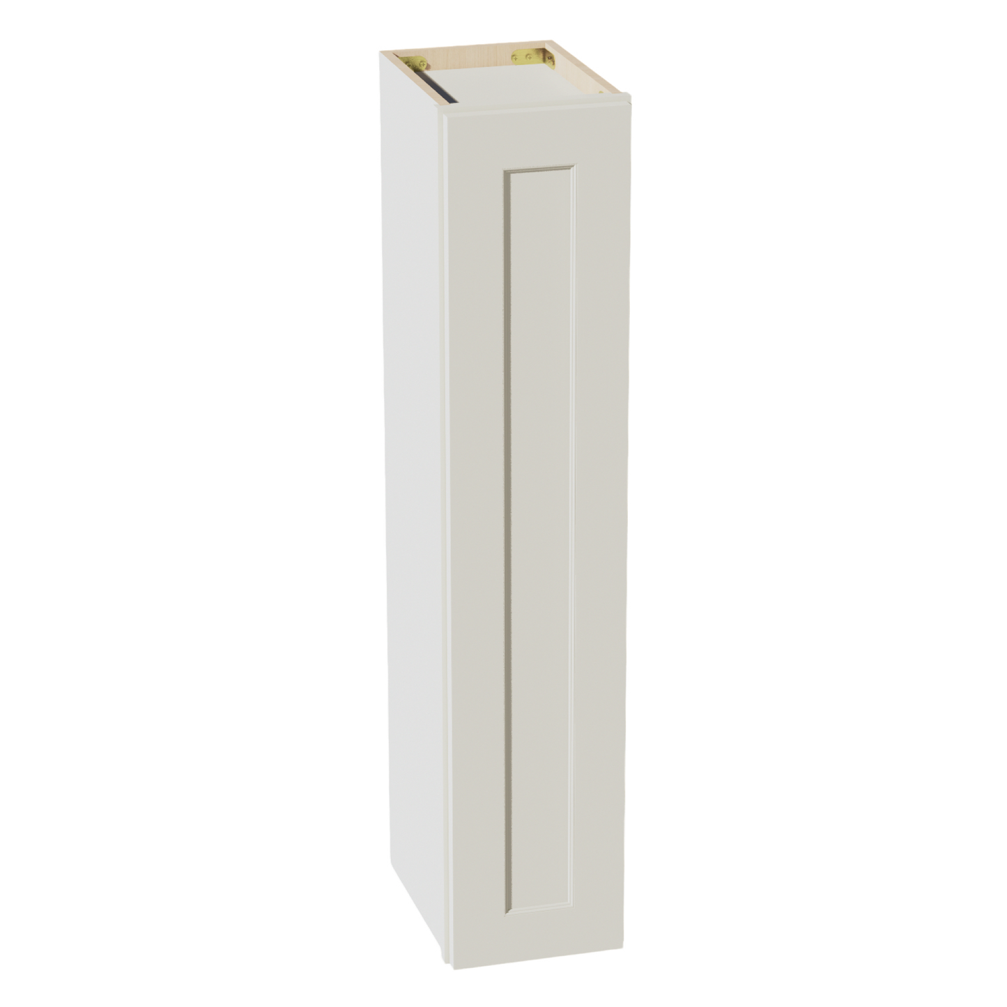 TW-W0942: Creamy White Shaker 09"W x 42"H 1 Door & 3 Shelves Standard Wall Cabinet