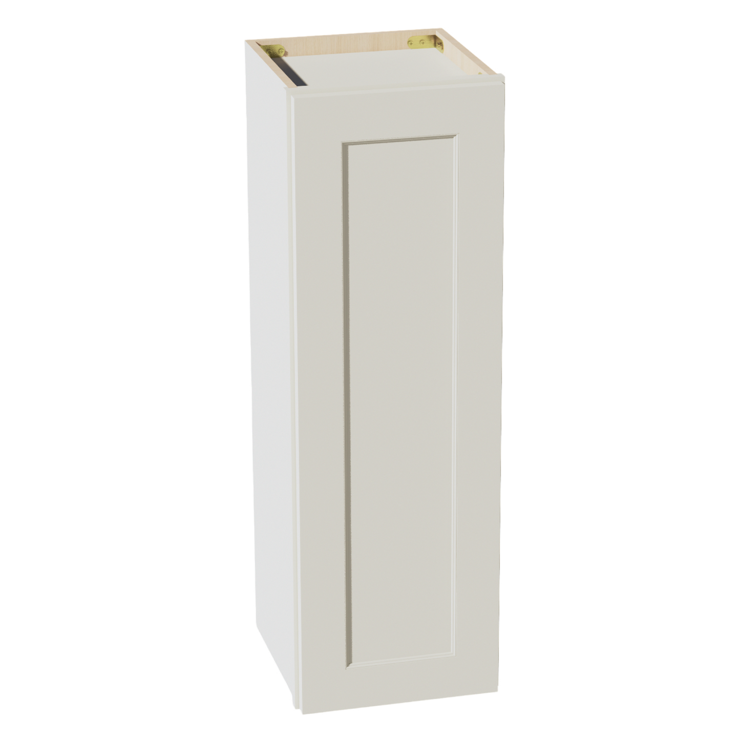 TW-W1236: Creamy White Shaker 12"W x 36"H 1 Door & 2 Shelves Standard Wall Cabinet