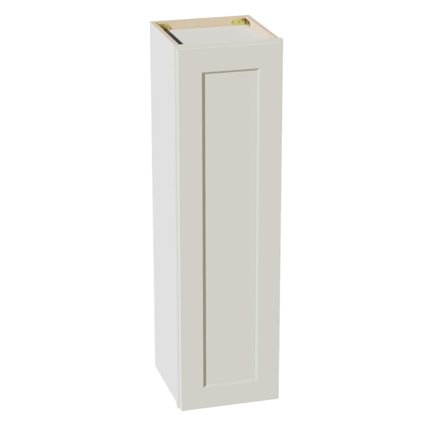 TW-W1242: Creamy White Shaker 12"W x 42"H 1 Door & 3 Shelves Standard Wall Cabinet
