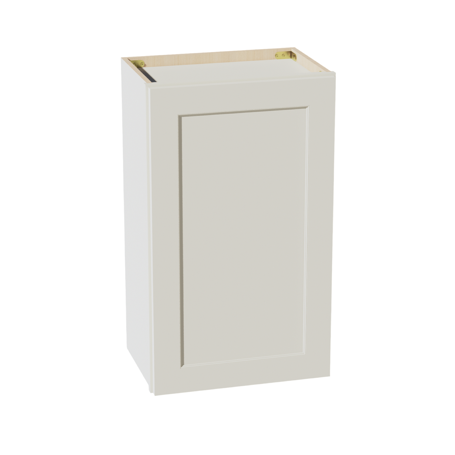 TW-W1830: Creamy White Shaker 18"W x 30"H 1 Door & 2 Shelves Standard Wall Cabinet