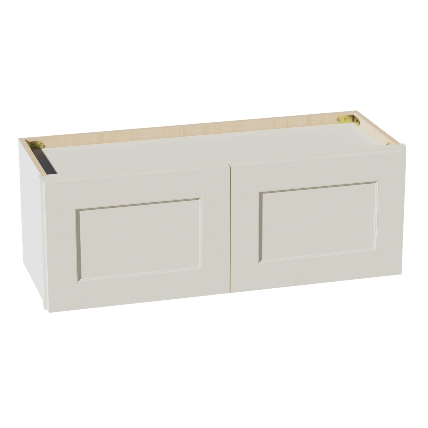 TW-W3312: Creamy White Shaker 33"W x 12"H 2 Doors Standard Wall Bridge Cabinet