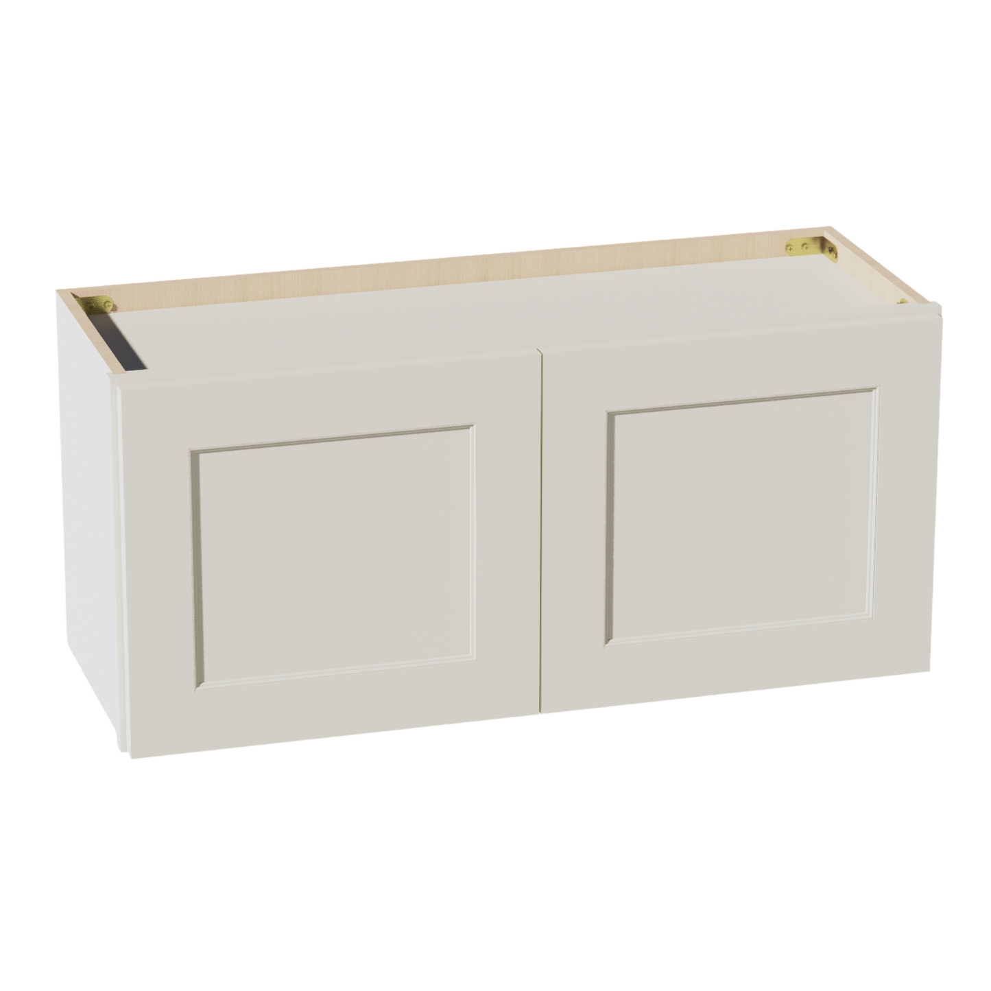 TW-W3315: Creamy White Shaker 33"W x 15"H 2 Doors Standard Wall Bridge Cabinet