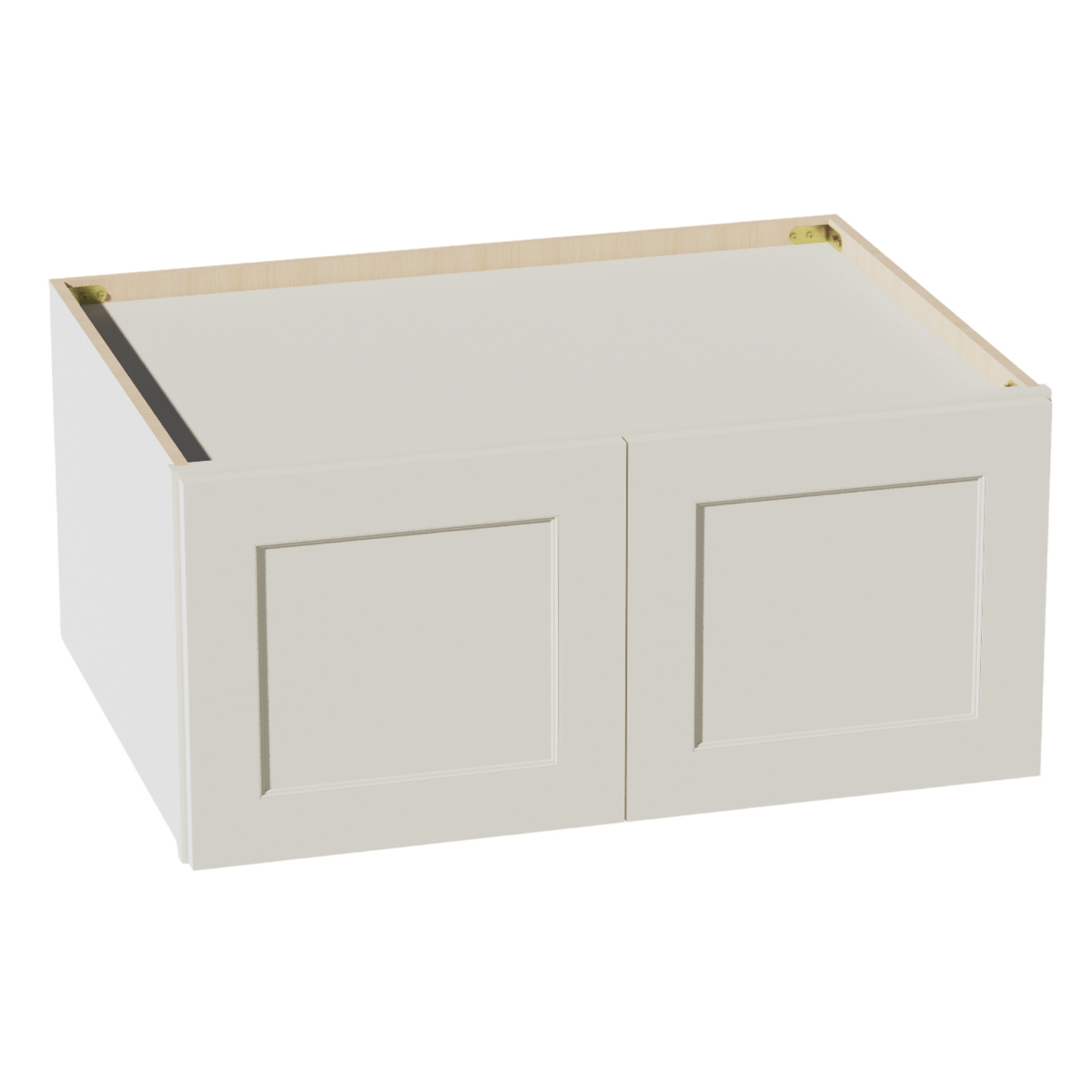 TW-W331524: Creamy White Shaker 33"W x 15"H x 24"D 2 Doors Standard Bridge Wall Cabinet