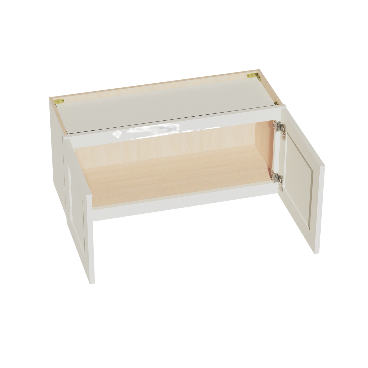 TW-W3315: Creamy White Shaker 33"W x 15"H 2 Doors Standard Wall Bridge Cabinet