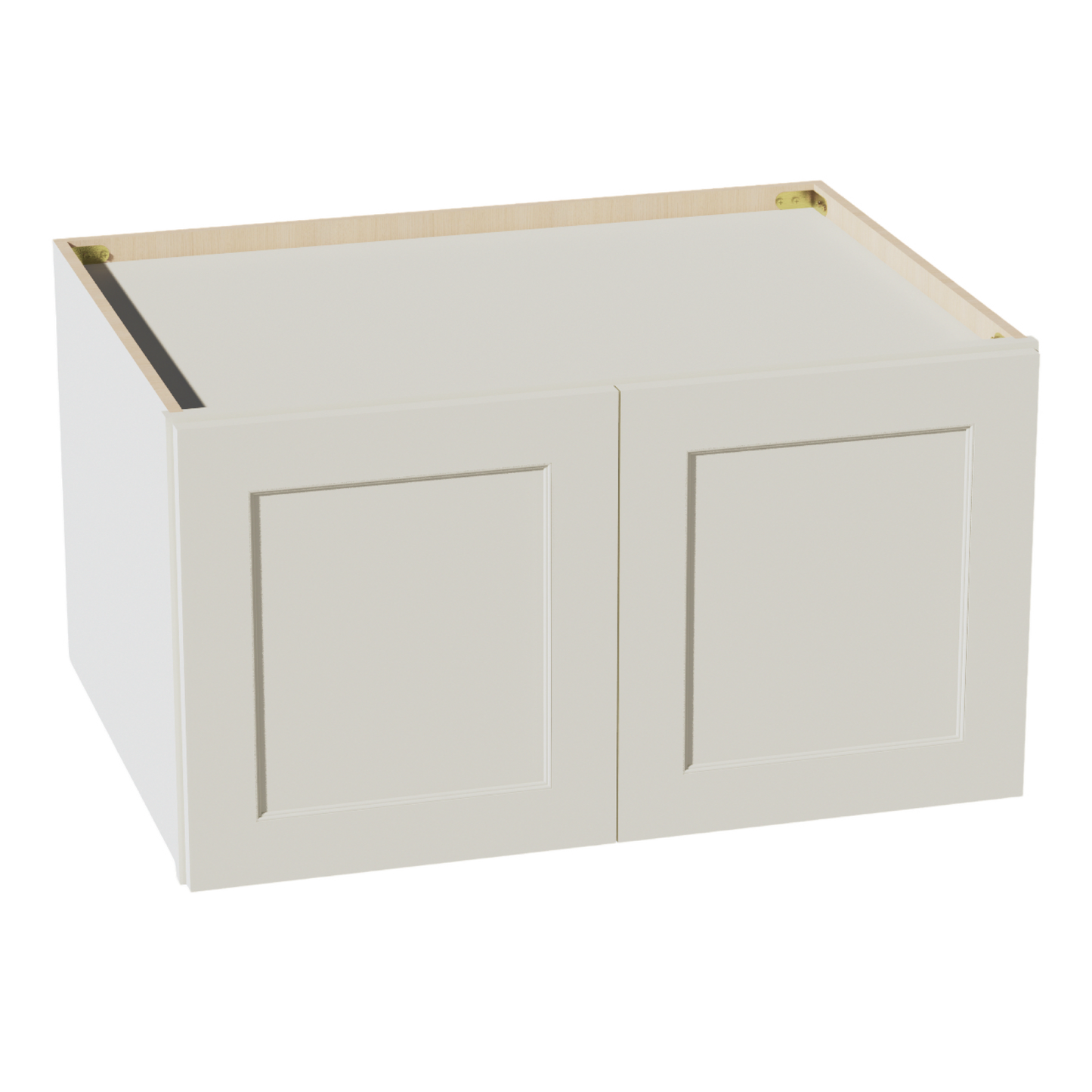 TW-W331824: Creamy White Shaker 33"W x 18"H x 24"D 2 Doors Standard Bridge Wall Cabinet