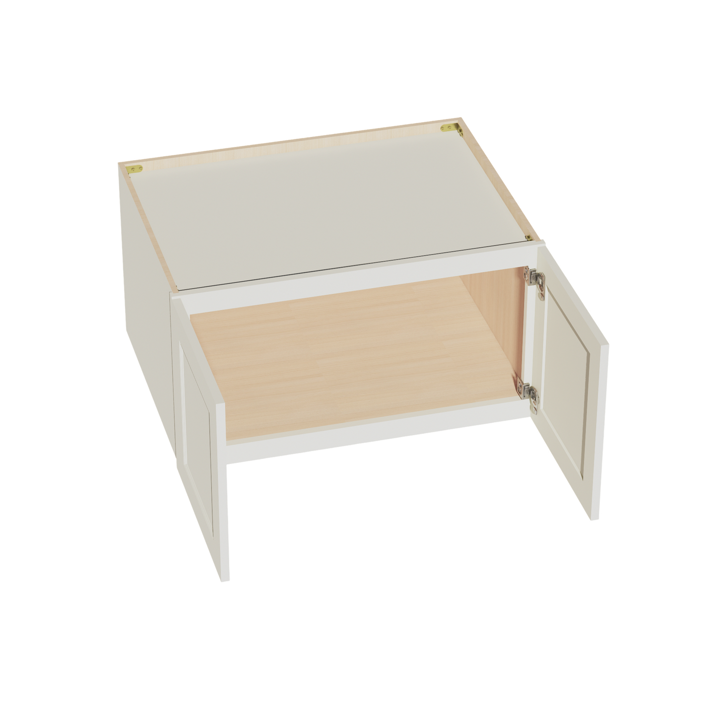 TW-W331824: Creamy White Shaker 33"W x 18"H x 24"D 2 Doors Standard Bridge Wall Cabinet