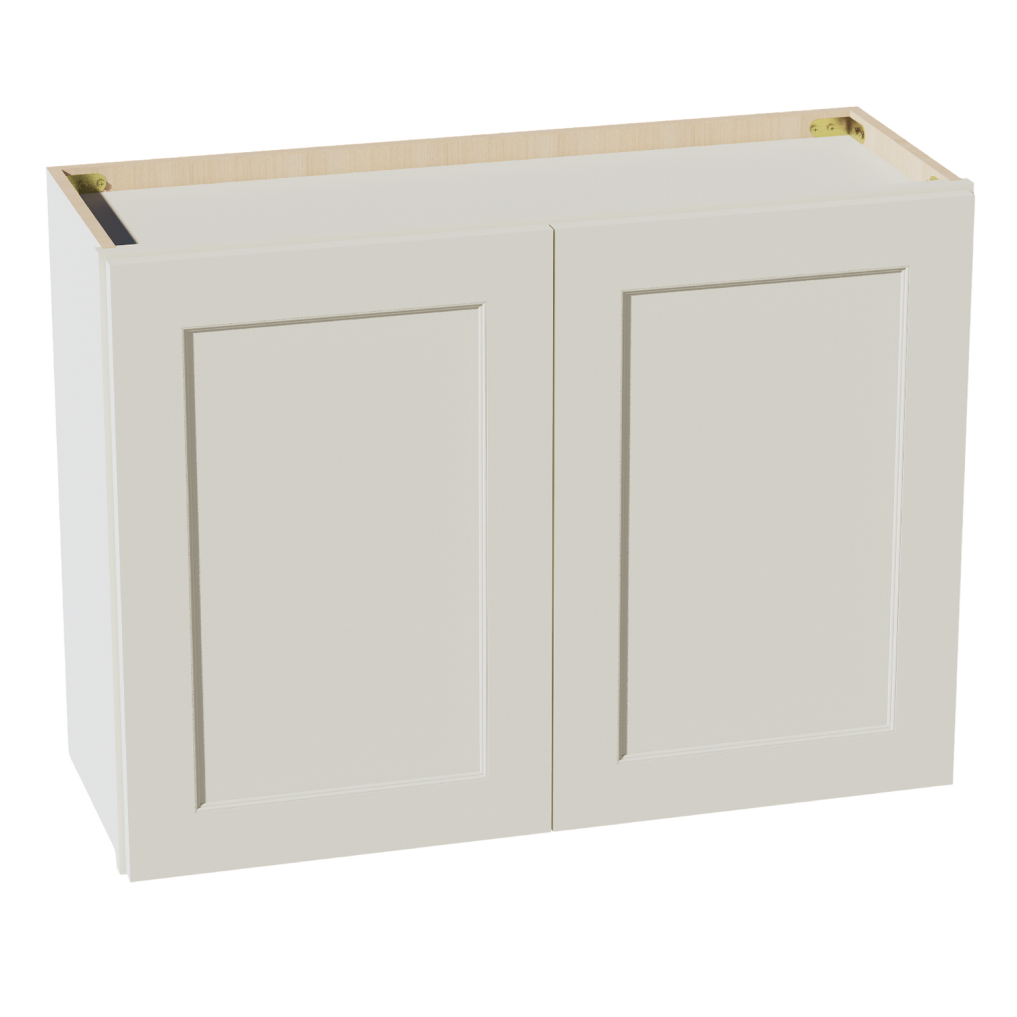 TW-W3324: Creamy White Shaker 33"W x 24"H 2 Doors Standard Wall Bridge Cabinet