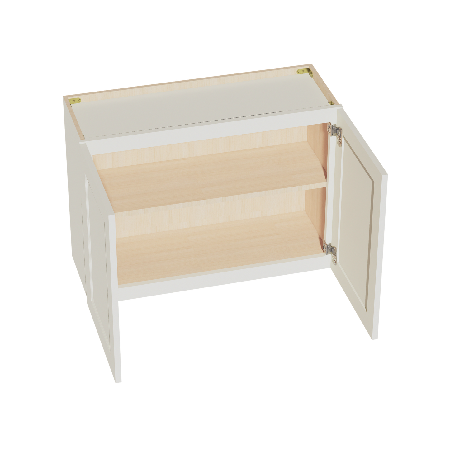 TW-W3324: Creamy White Shaker 33"W x 24"H 2 Doors Standard Wall Bridge Cabinet