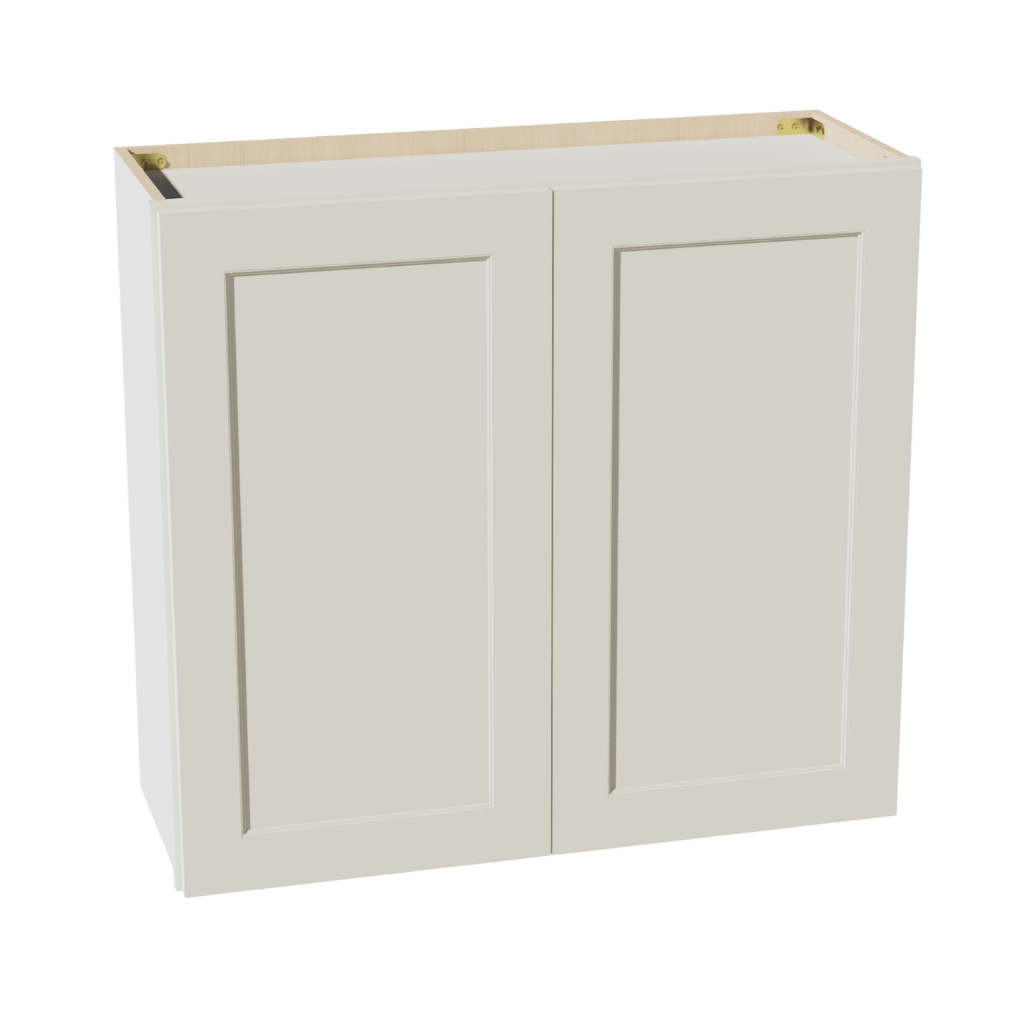 TW-W3330: Creamy White Shaker 33"W x 30"H 2 Doors & 2 Shelves Standard Wall Cabinet