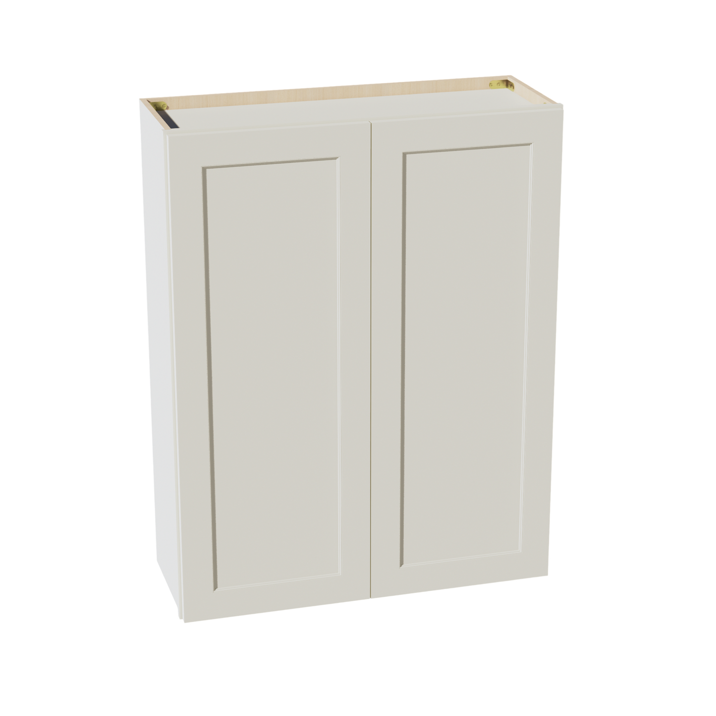 TW-W3342: Creamy White Shaker 33"W x 42"H 2 Doors & 3 Shelves Standard Wall Cabinet