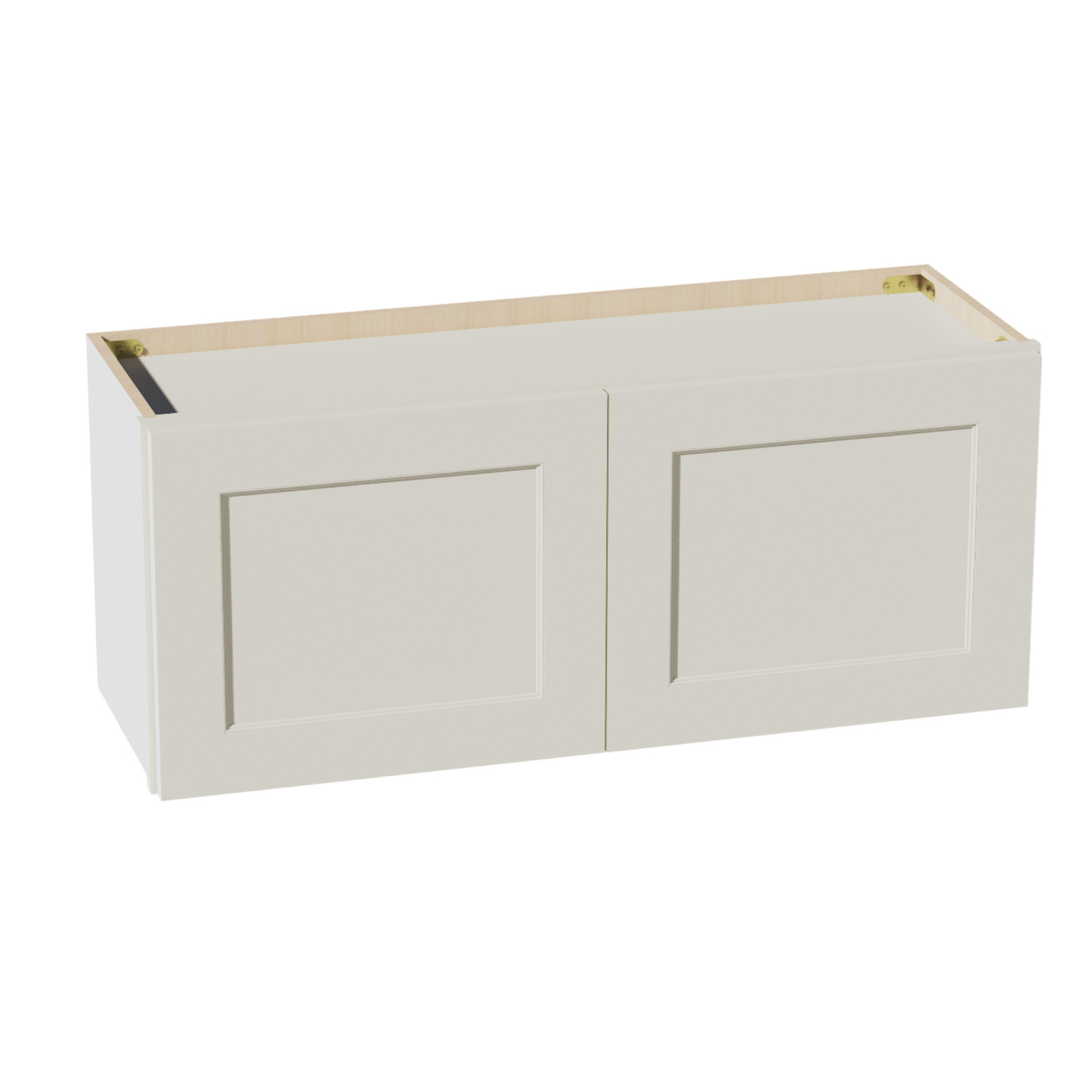 TW-W3615: Creamy White Shaker 36"W x 15"H 2 Doors Standard Wall Bridge Cabinet
