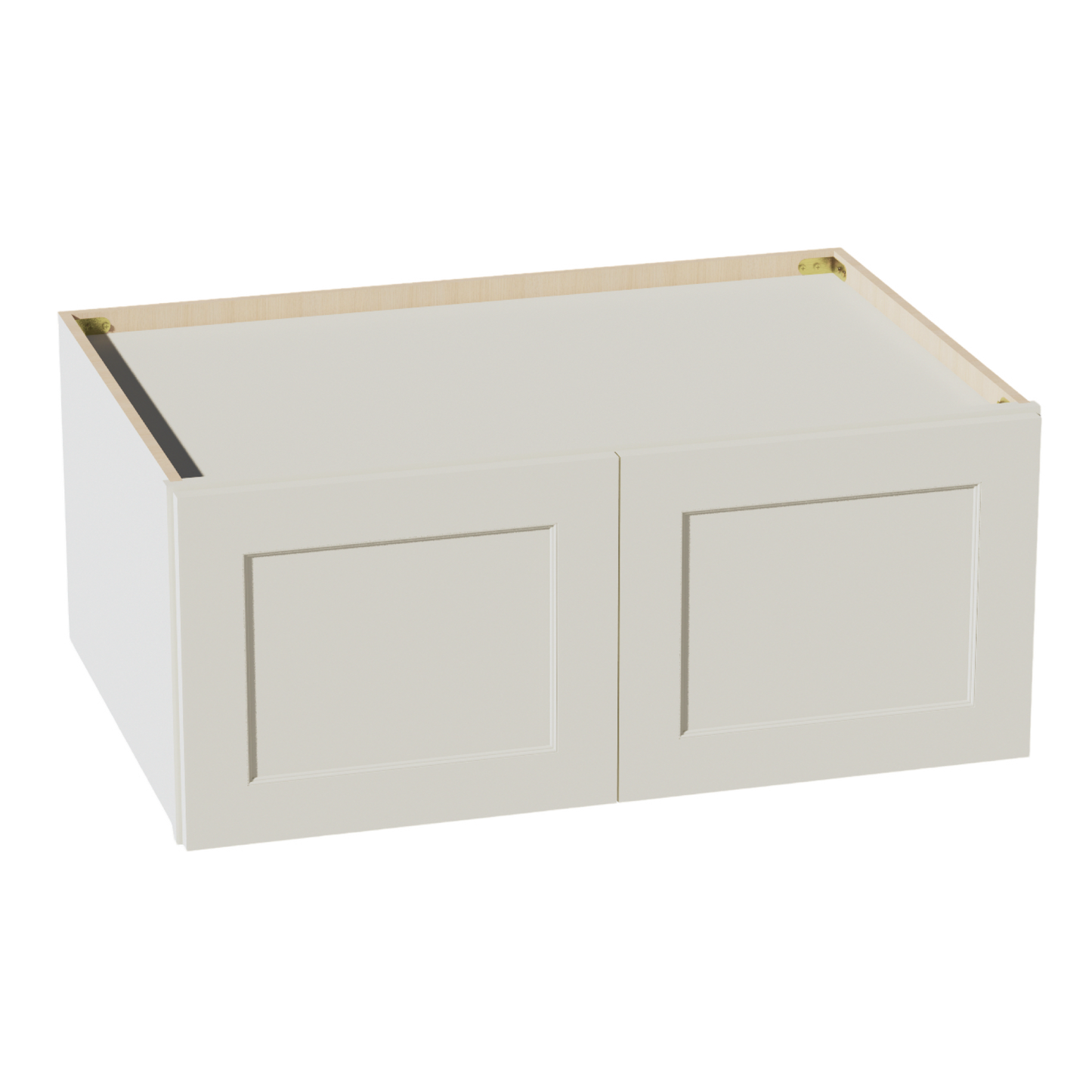 TW-W361524: Creamy White Shaker 36"W x 15"H x 24"D 2 Doors Standard Bridge Wall Cabinet