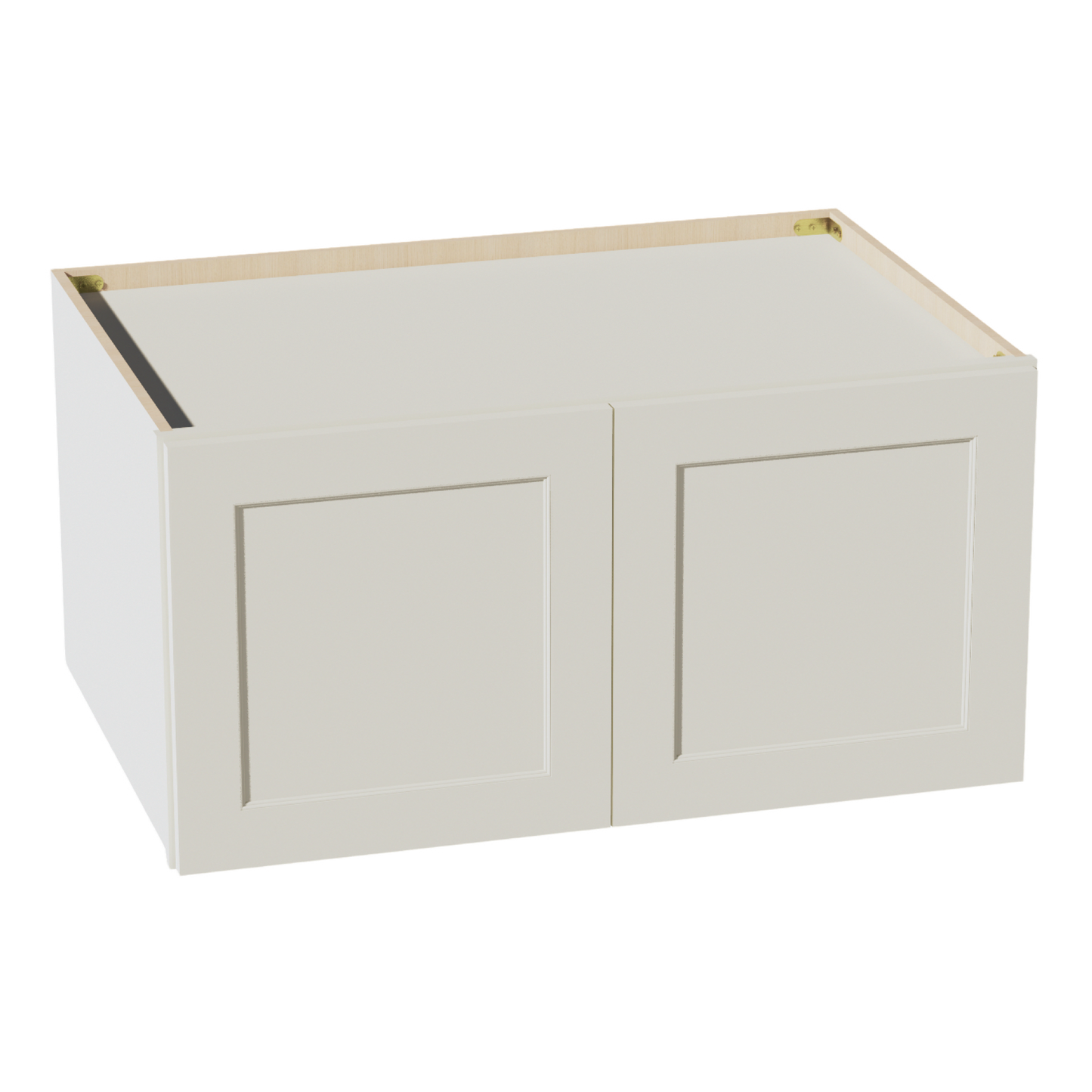 TW-W361824: Creamy White Shaker 36"W x 18"H x 24"D 2 Doors Standard Bridge Wall Cabinet