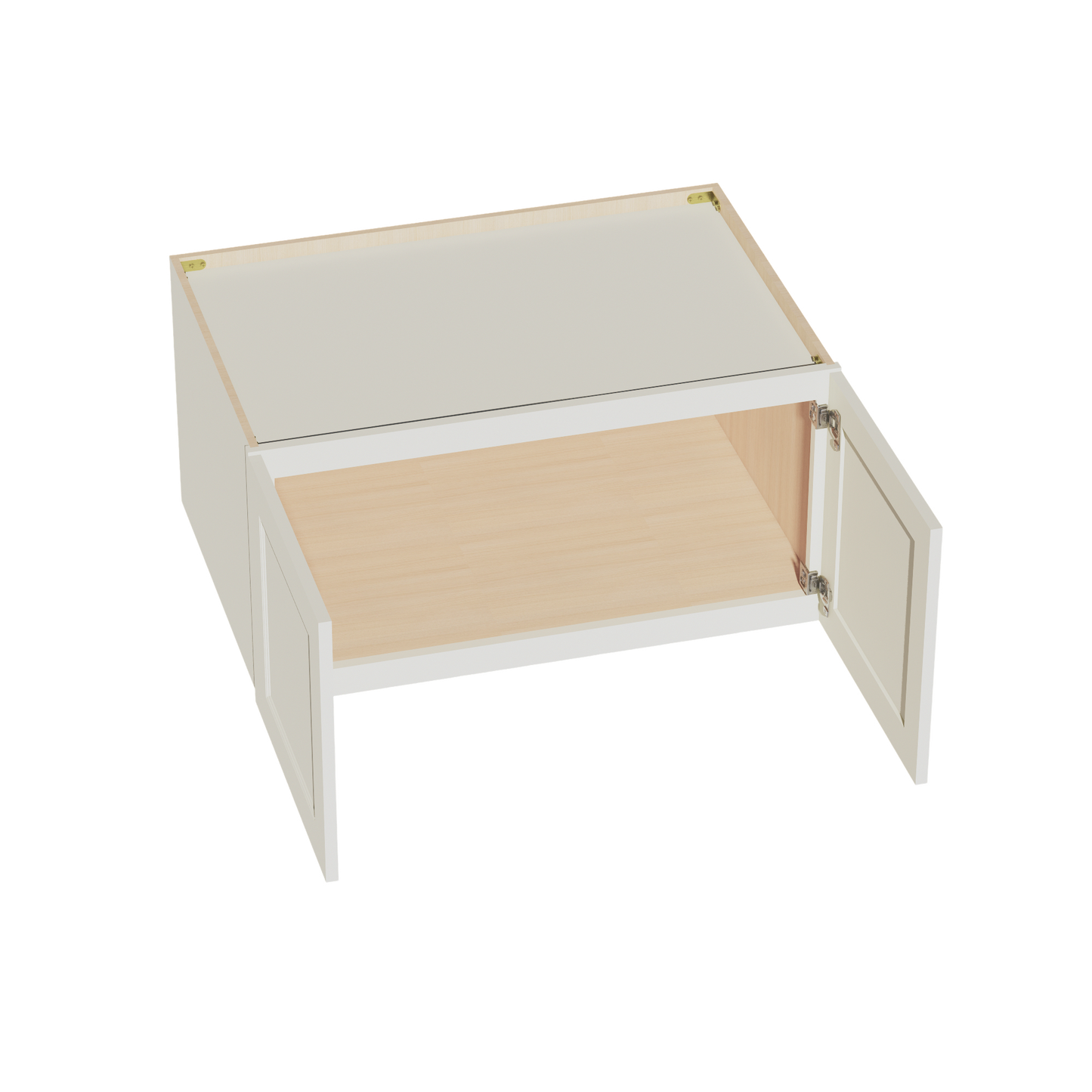 TW-W361824: Creamy White Shaker 36"W x 18"H x 24"D 2 Doors Standard Bridge Wall Cabinet