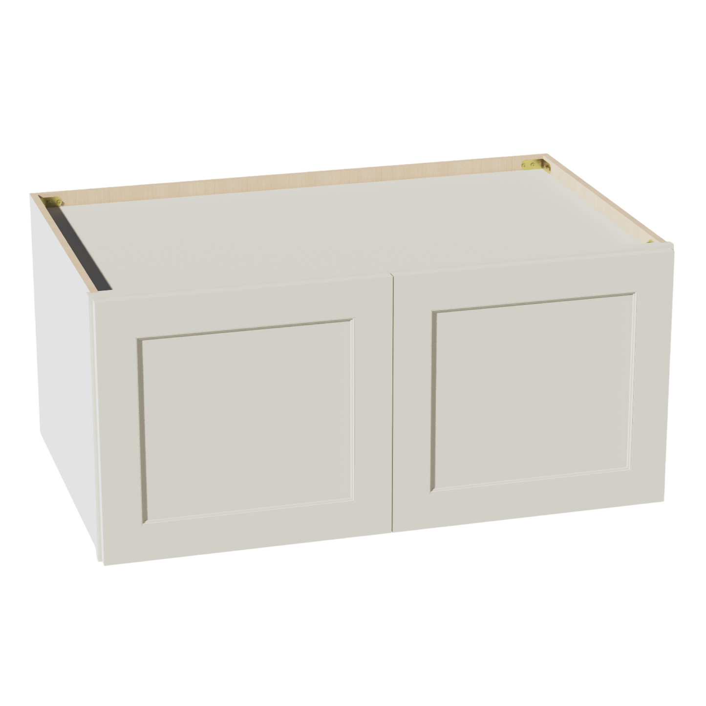 TW-W391824: Creamy White Shaker 39"W x 18"H x 24"D 2 Doors Standard Bridge Wall Cabinet