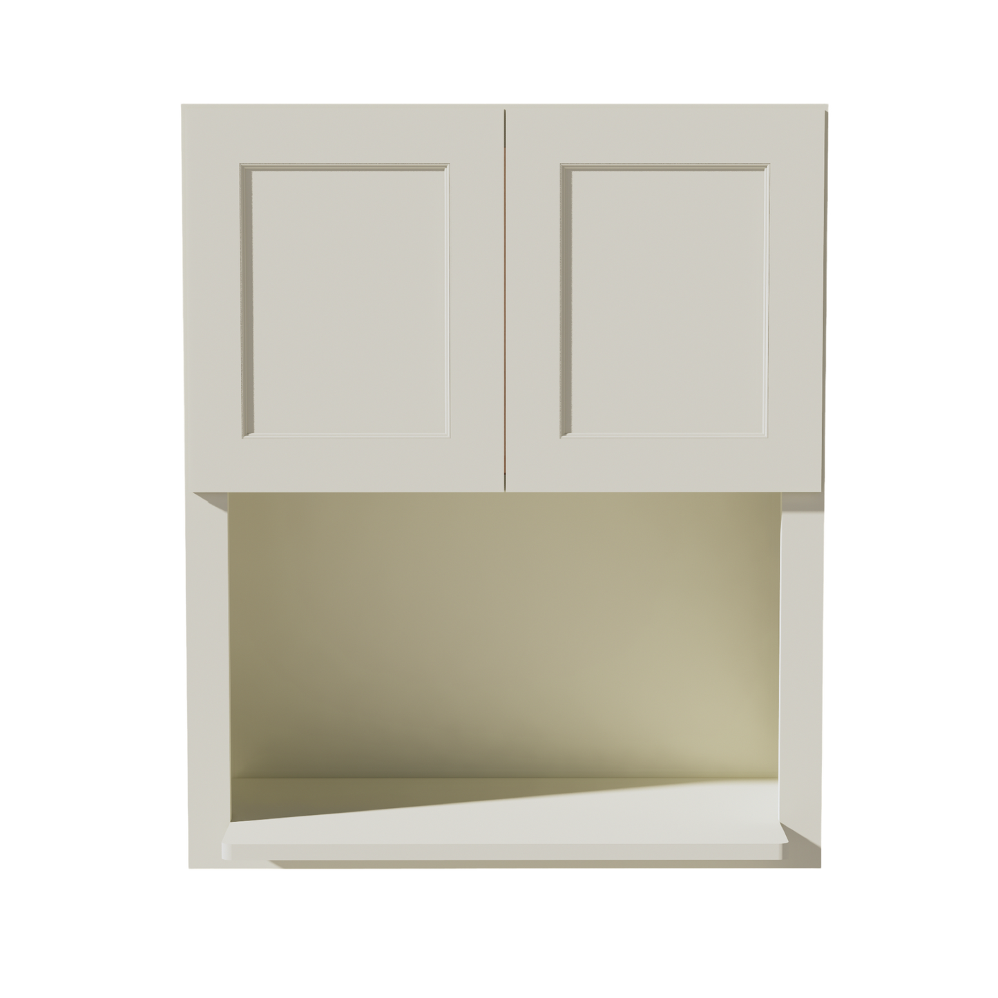 TW-WM3036: Creamy White Shaker 30"W x 36"H 2 Doors Wall Built-in Microwave Cabinets