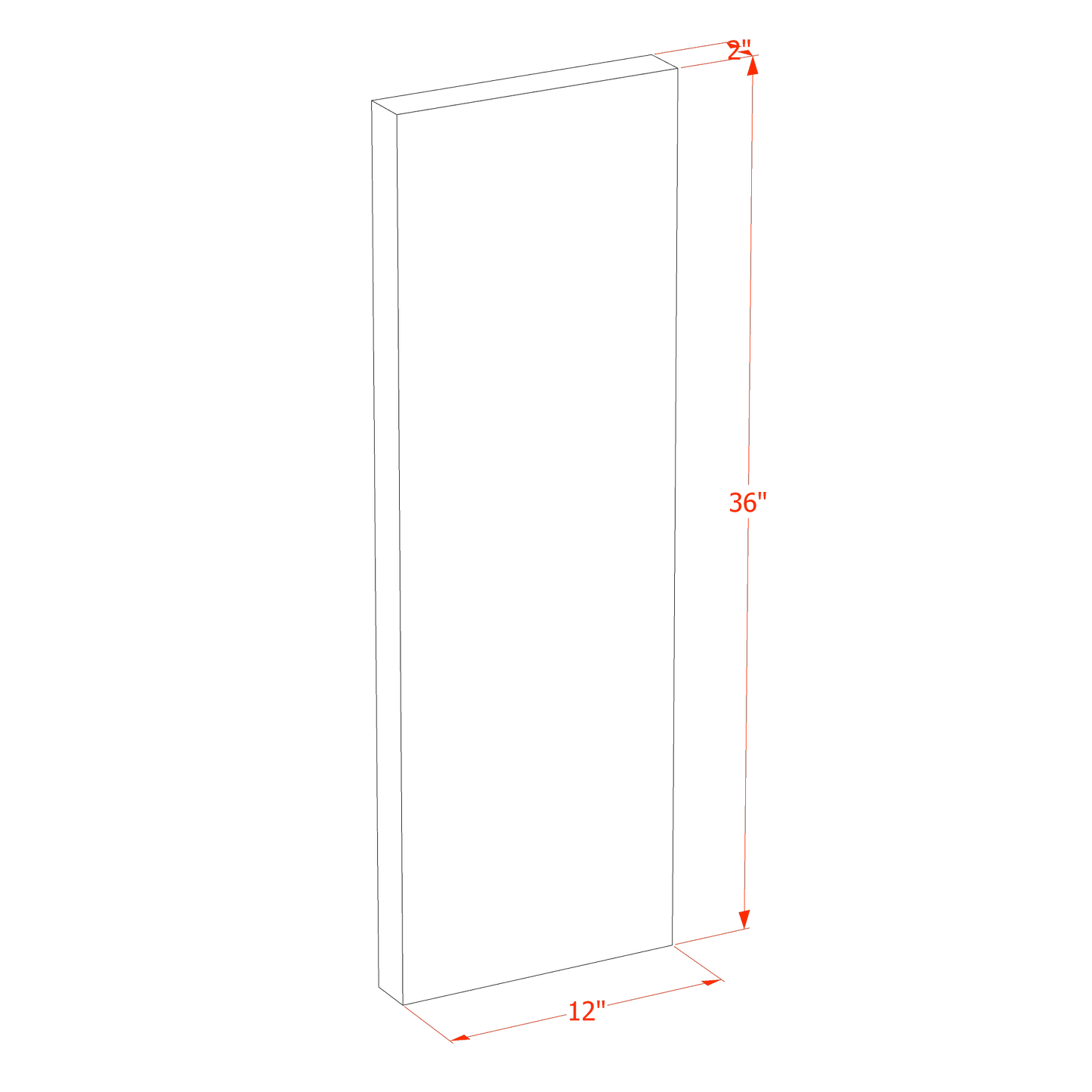 HA-FLS36: Ash Gray Shaker 36"W x 2"H x 12"D Flat Shelf