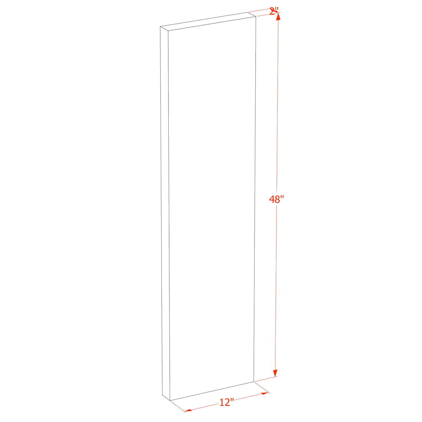 HA-FLS48: Ash Gray Shaker 48"W x 2"H x 12"D Flat Shelf