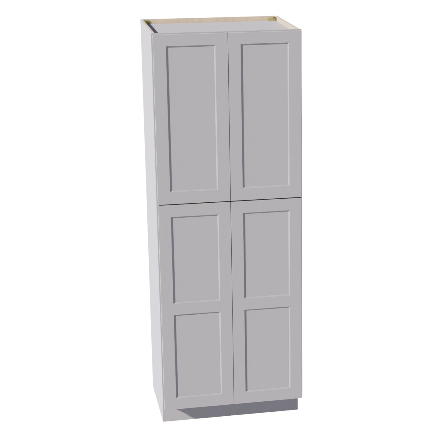 HA-TP3084: Ash Gray Shaker 30"W x 84"H x 24"D 4 Door & 5 Shelves Tall Shelf Pantry Cabinets