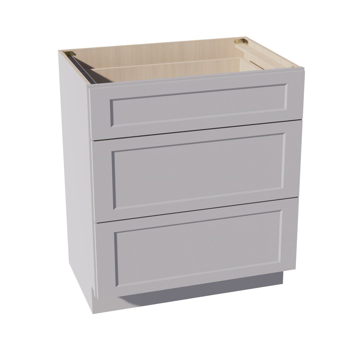 HA-VDB3021: Ash Gray Shaker 30"W x 34-1/2"H x 21"D 3 Drawers Vanity Base Cabinets