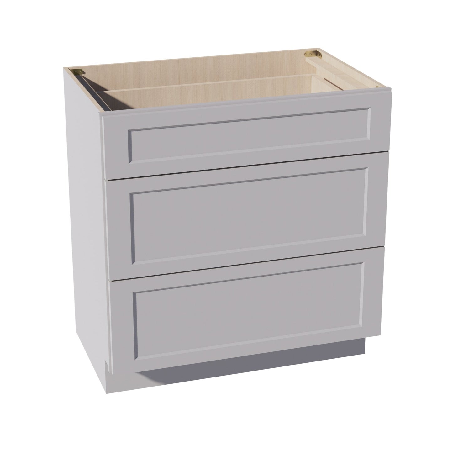 HA-VDB3321: Ash Gray Shaker 33"W x 34-1/2"H x 21"D 3 Drawers Vanity Base Cabinets