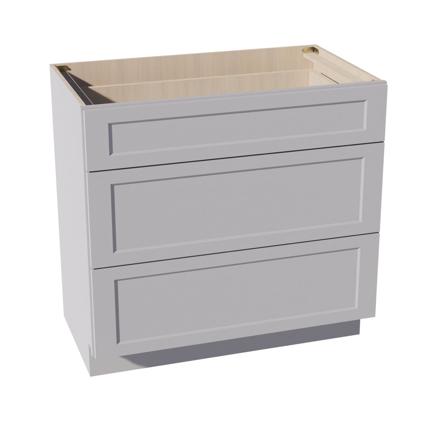 HA-VDB3621: Ash Gray Shaker 36"W x 34-1/2"H x 21"D 3 Drawers Vanity Base Cabinets
