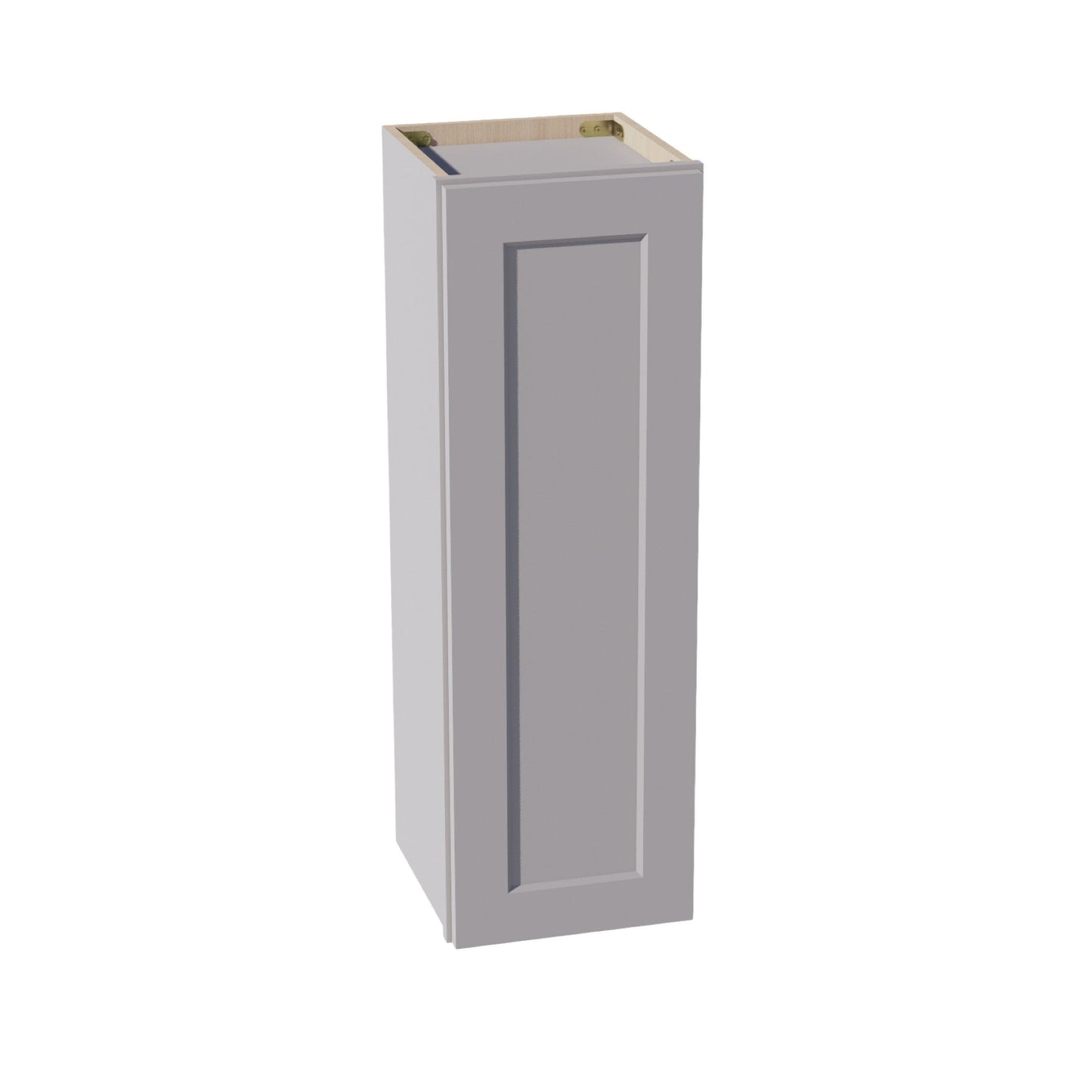HA-W1236: Ash Gray Shaker 12"W x 36"H 1 Door & 2 Shelves Standard Wall Cabinet