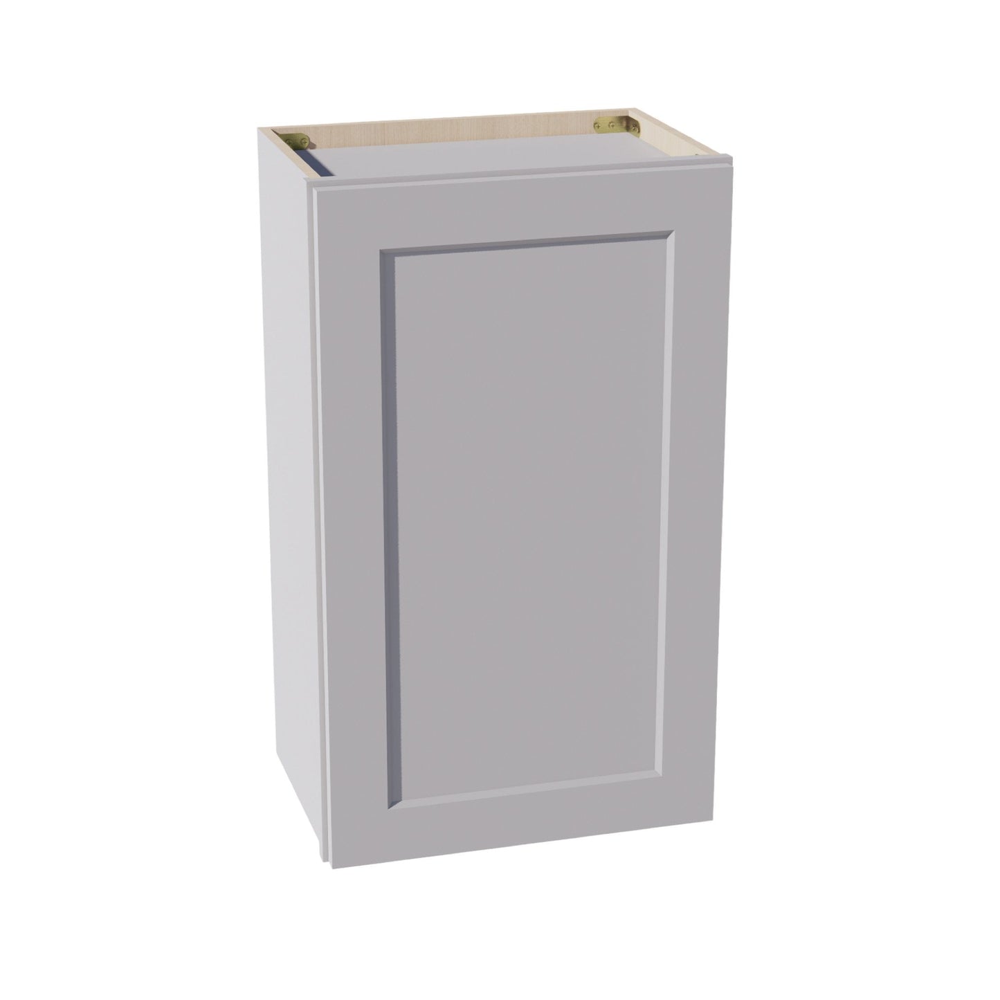 HA-W1830: Ash Gray Shaker 18"W x 30"H 1 Door & 2 Shelves Standard Wall Cabinet