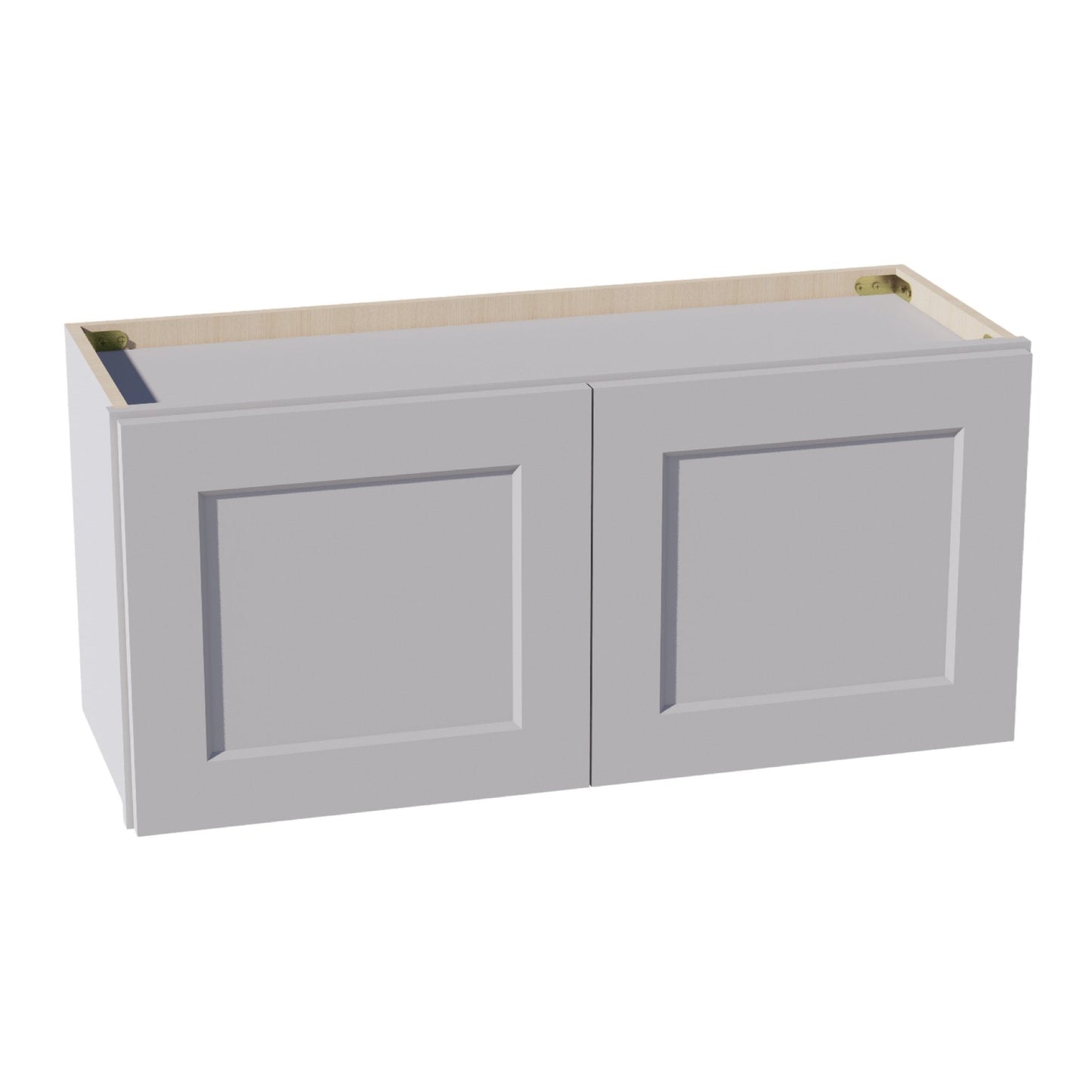 HA-W3315: Ash Gray Shaker 33"W x 15"H 2 Doors Standard Wall Bridge Cabinet