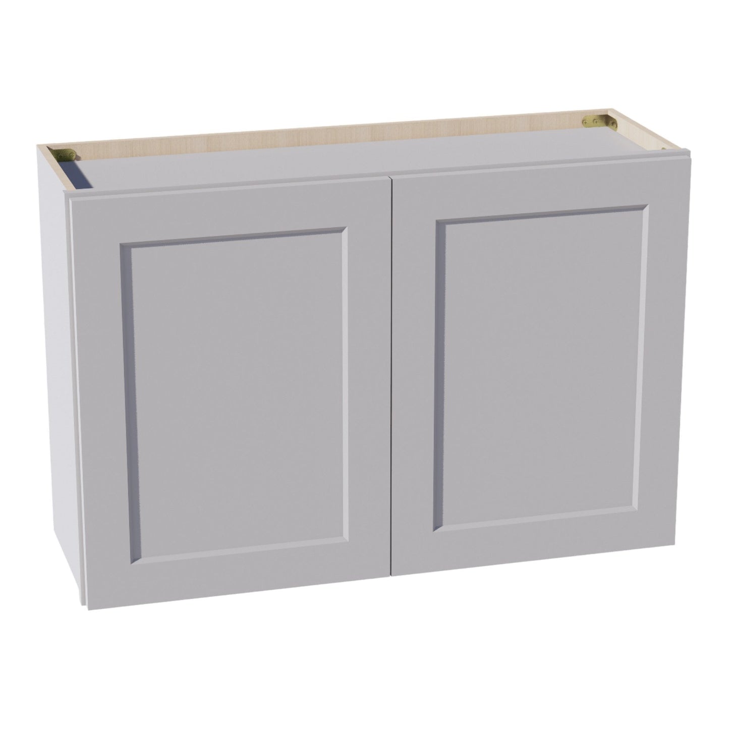 HA-W3624: Ash Gray Shaker 36"W x 24"H 2 Doors Standard Wall Bridge Cabinet