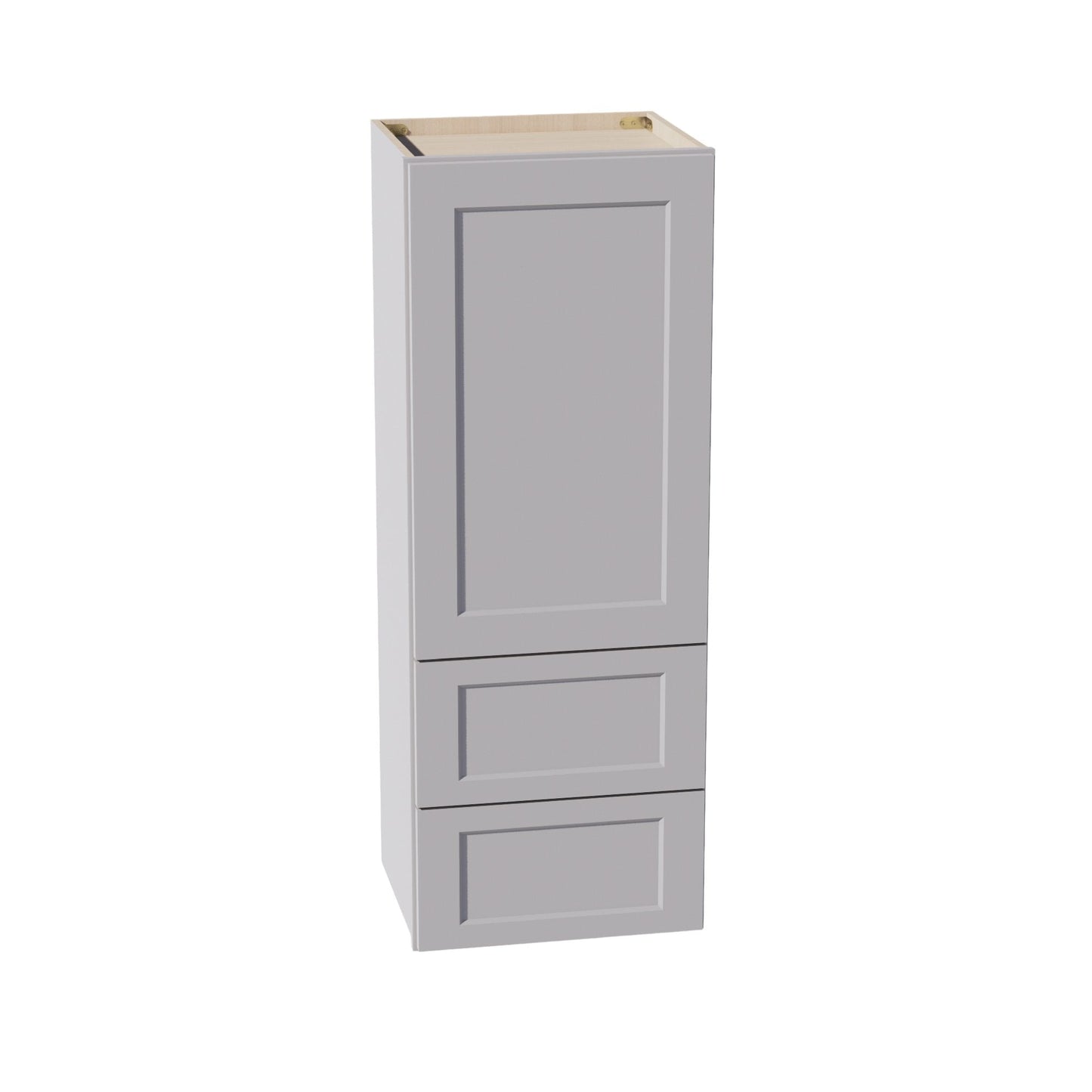 HA-WD1848: Ash Gray Shaker 18"W x 48"H 1 Door & 2 Drawers Special Wall Cabinet