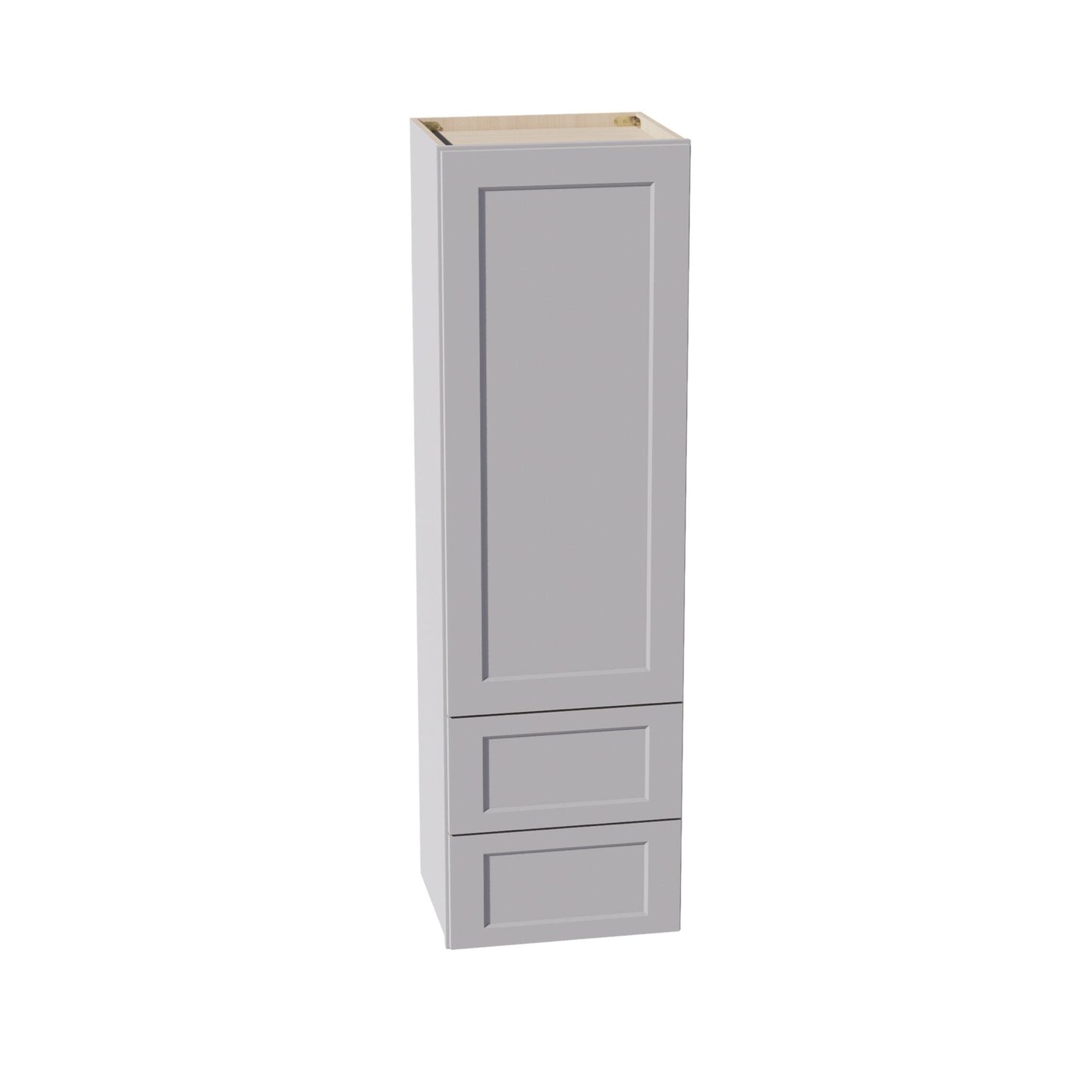 HA-WD1860: Ash Gray Shaker 18"W x 60"H 1 Door & 2 Drawers Special Wall Cabinet