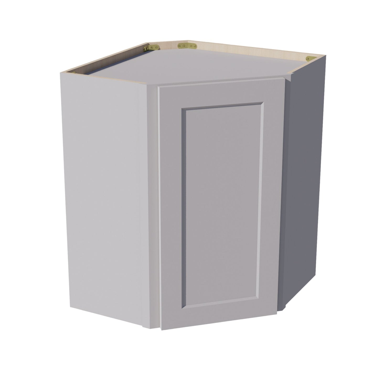 HA-WDC2430: Ash Gray Shaker 24"W x 30"H 1 Door & 2 Shelves Diagonal Wall Corner Cabinet