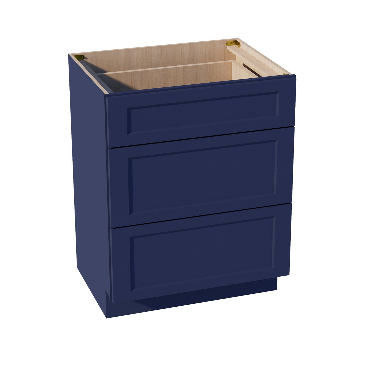 HB-VDB2721: Indigo Blue Shaker 27"W x 34-1/2"H x 21"D 3 Drawers Vanity Base Cabinets