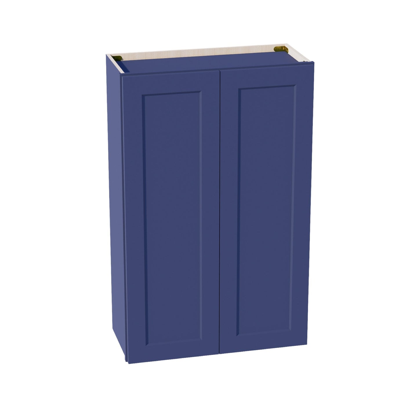 HB-W2742: Indigo Blue Shaker 27"W x 42"H 2 Doors & 3 Shelves Standard Wall Cabinet