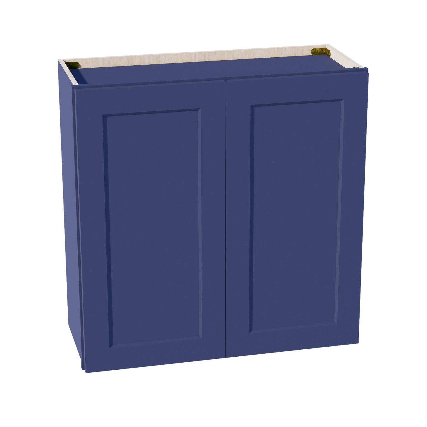 HB-W3030: Indigo Blue Shaker 30"W x 30"H 2 Doors & 2 Shelves Standard Wall Cabinet