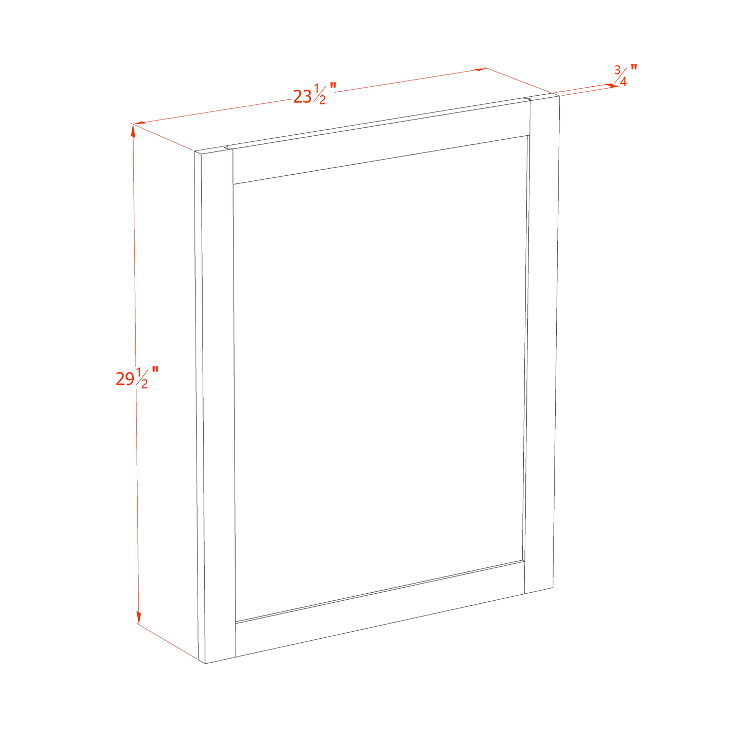 HB-WP-BASE: Indigo Blue Shaker 23-1/2"W x 29-1/2"H x 3/4"D Wainscot Panel Base