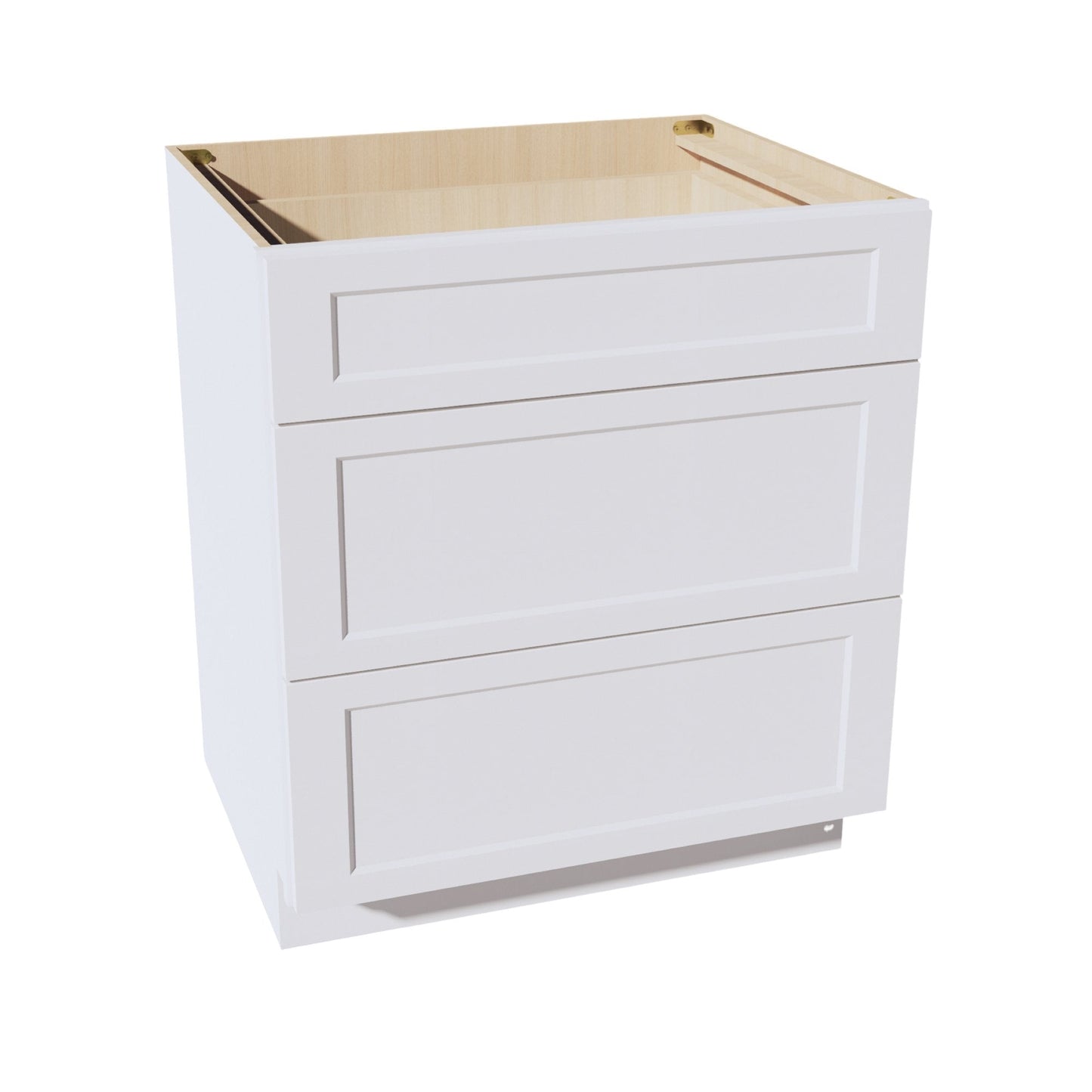 HF-DB33: Frost White Shaker 33" 3 Drawers Base Cabinet