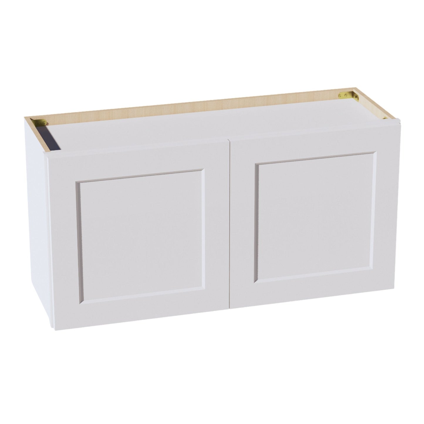 HF-W3618: Frost White Shaker 36"W x 18"H 2 Doors Standard Wall Bridge Cabinet
