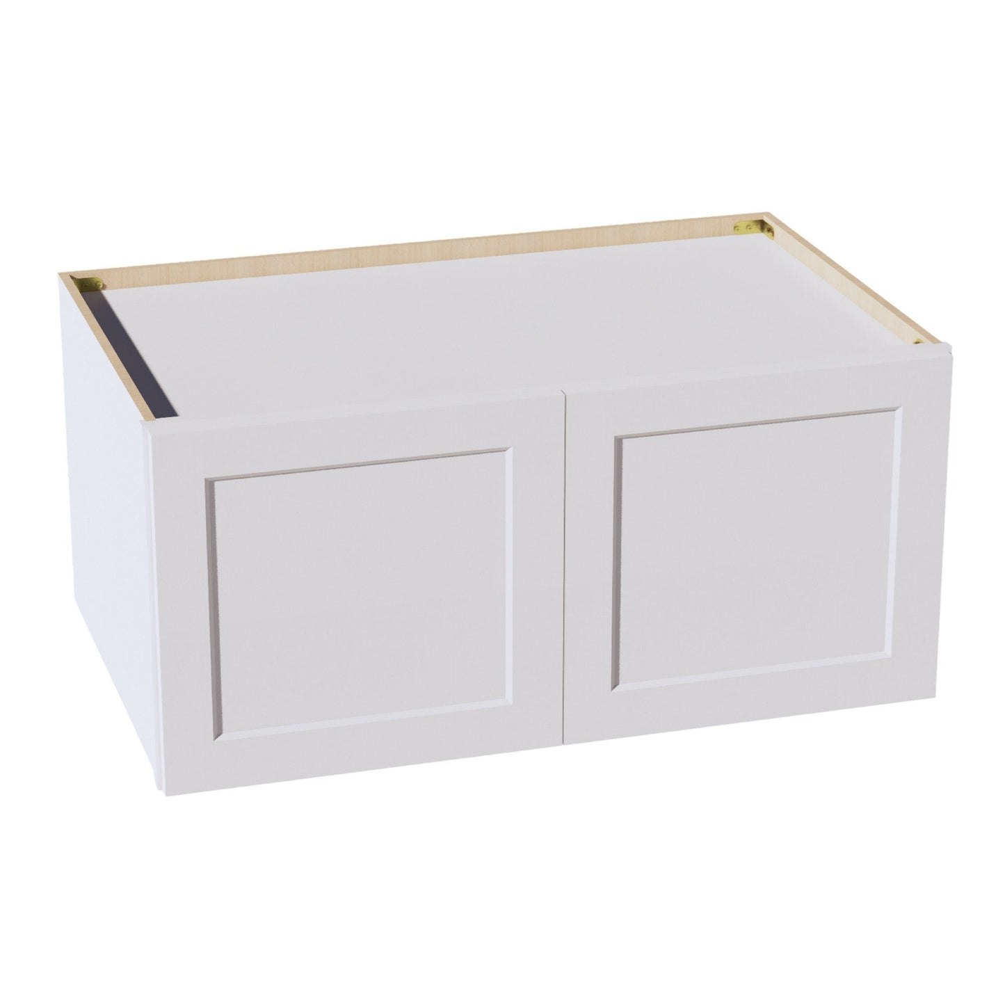 HF-W391824: Frost White Shaker 39"W x 18"H x 24"D 2 Doors Standard Bridge Wall Cabinet