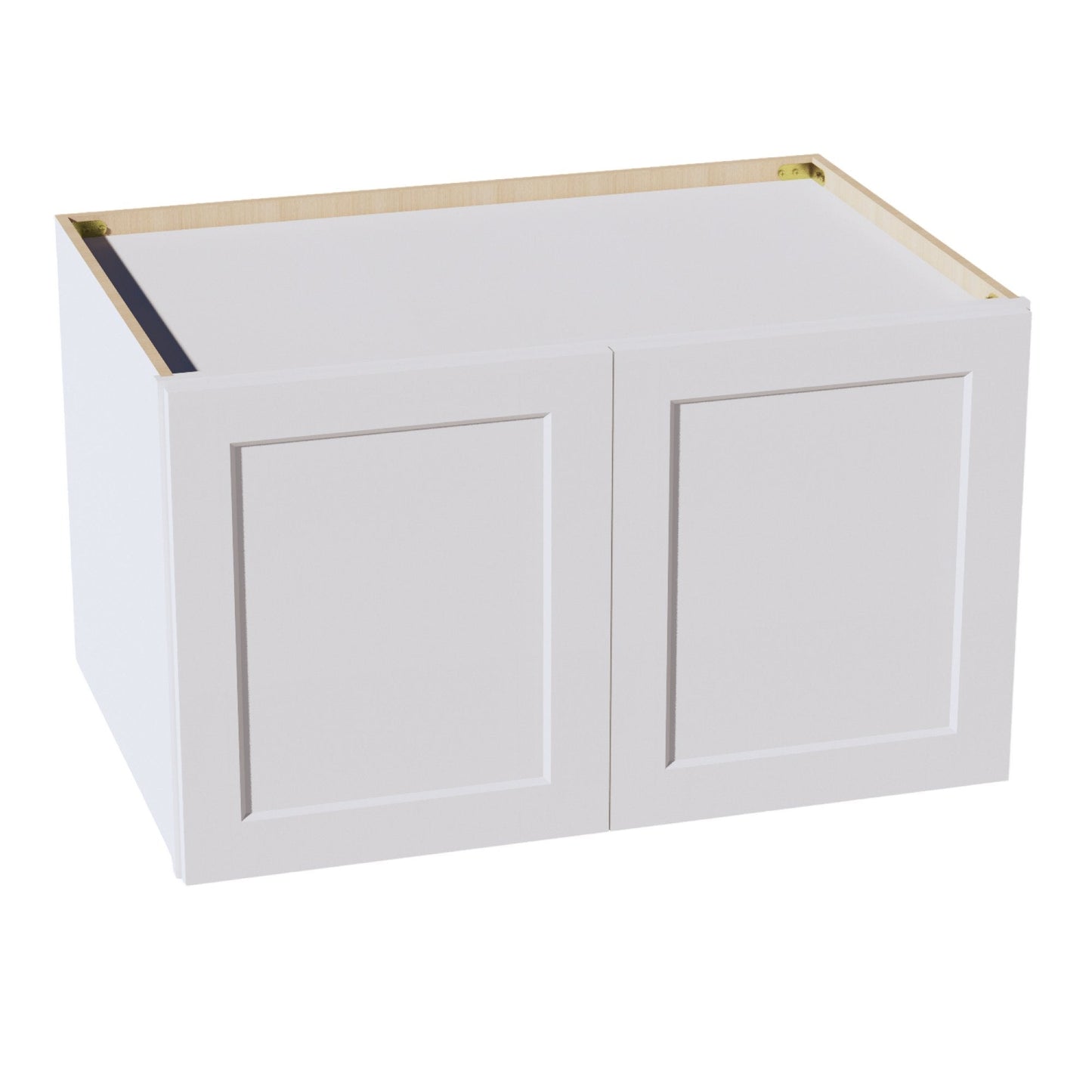 HF-W392424: Frost White Shaker 39"W x 24"H x 24"D 2 Doors & 1 Shelf Standard Bridge Wall Cabinet