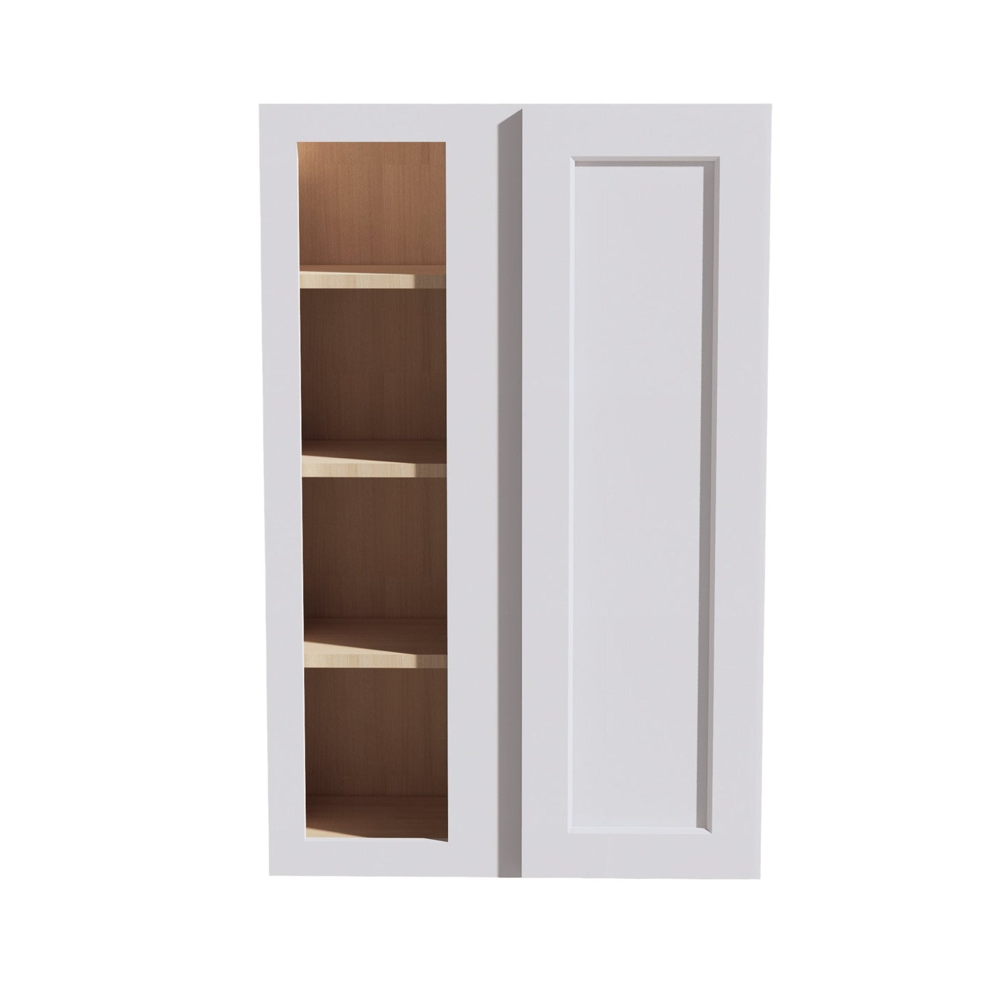 HF-WBC2742: Frost White Shaker 27"W x 42"H 1 Door & 2 Shelves Wall Blind Corner Cabinets