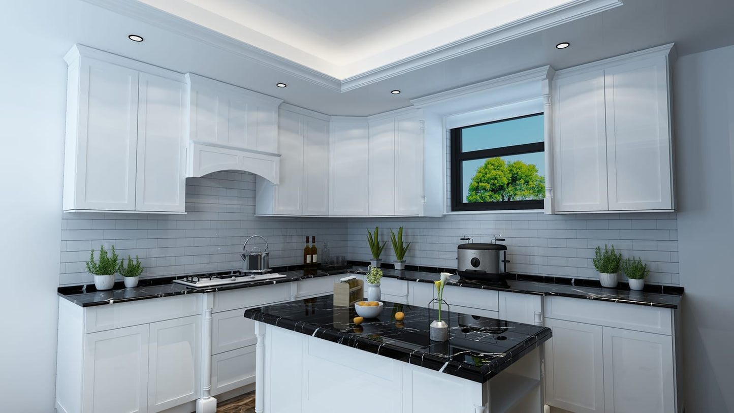 HF-WBC2742: Frost White Shaker 27"W x 42"H 1 Door & 2 Shelves Wall Blind Corner Cabinets