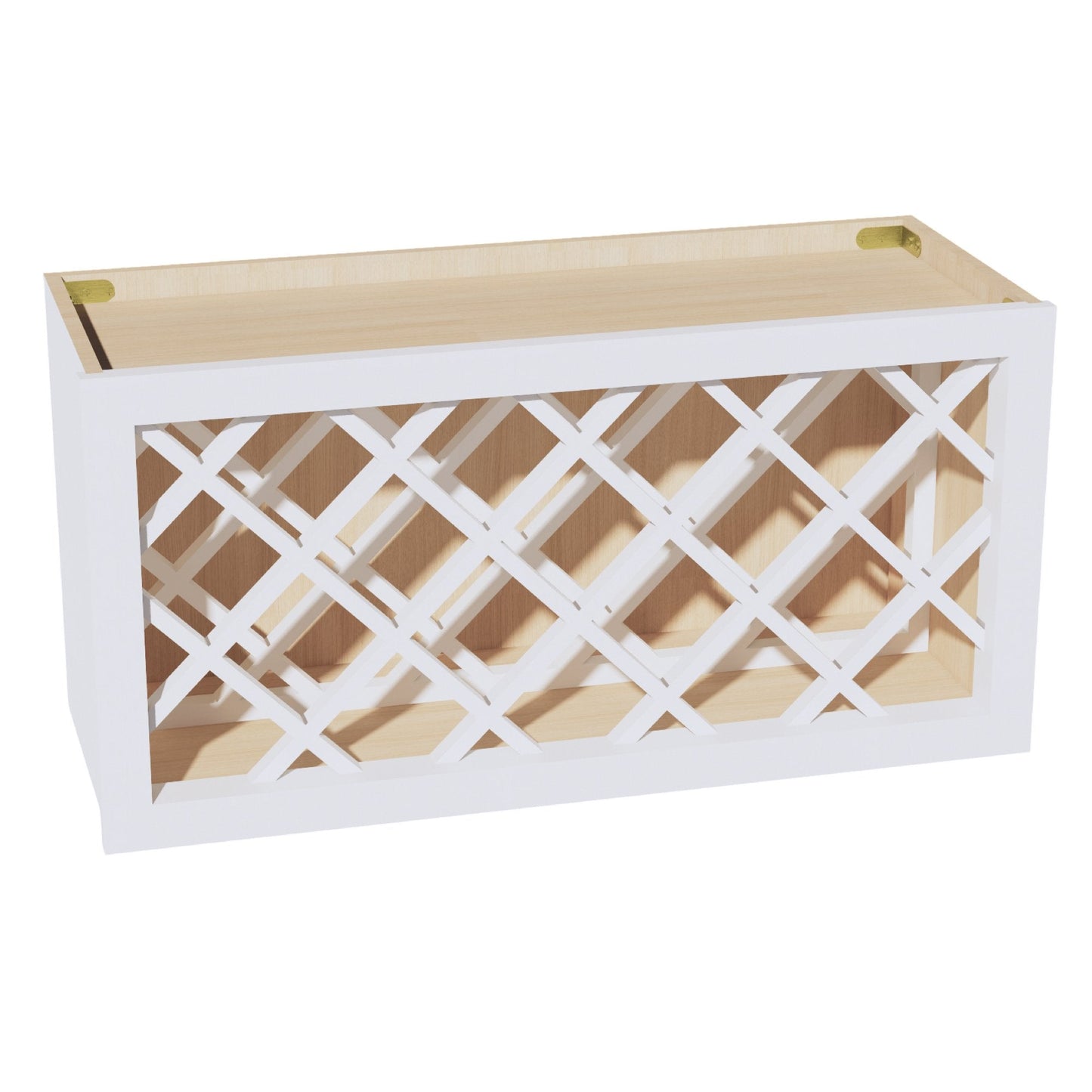 HF-WR3015: Frost White Shaker 30"W x 15"H x 12"D Wall Wine Rack Incl. Shelf