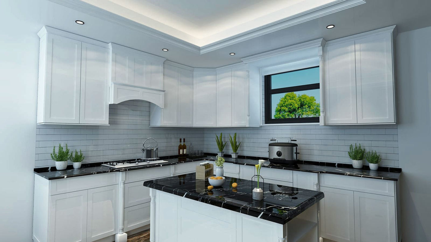 HF-WRH3636: Frost White Shaker 36"W x 36"H Wood Wall Mounted Range Hoods