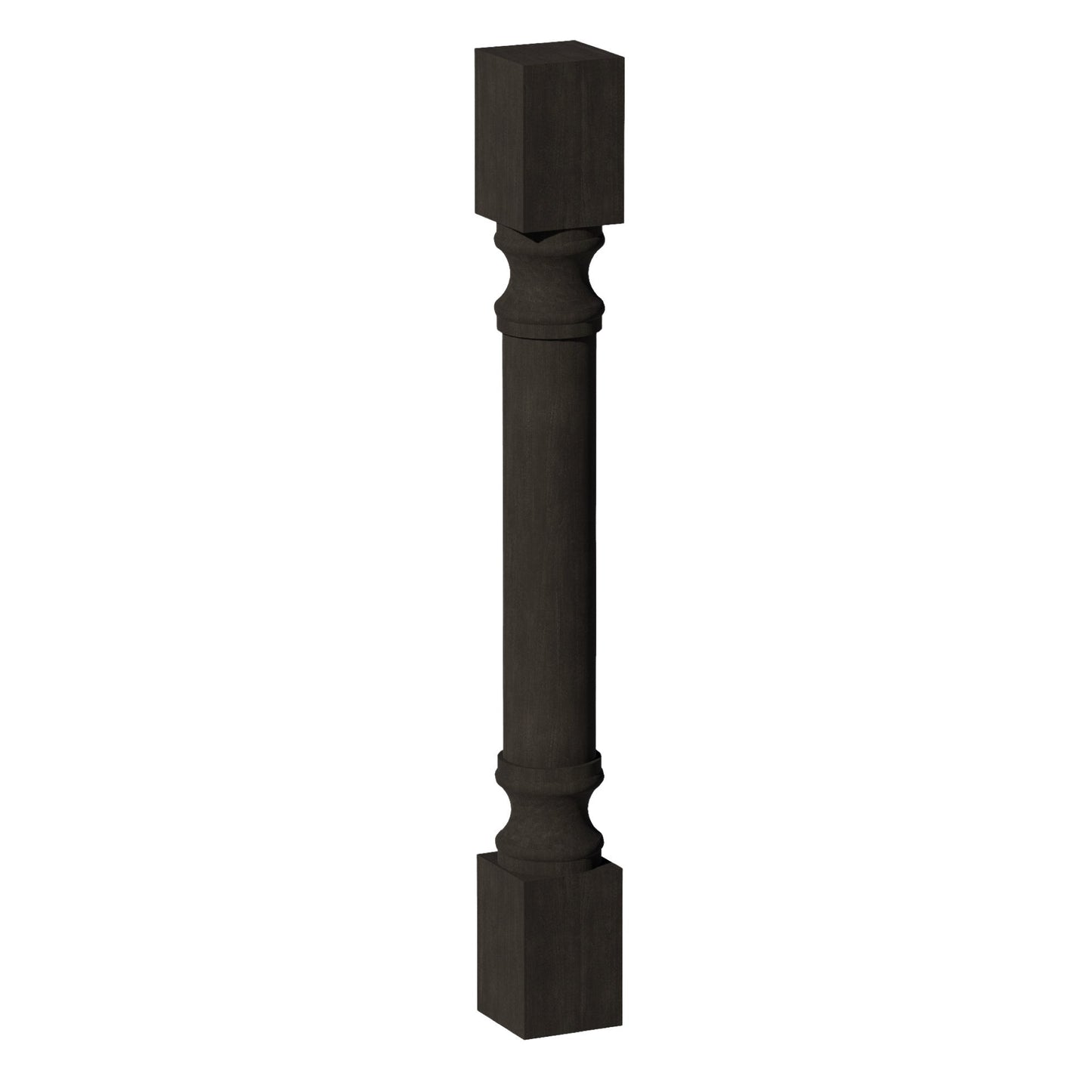 HG-RP436: Dark Gray Shaker 04"W x 36"H x 04"D Round Roman Pillar