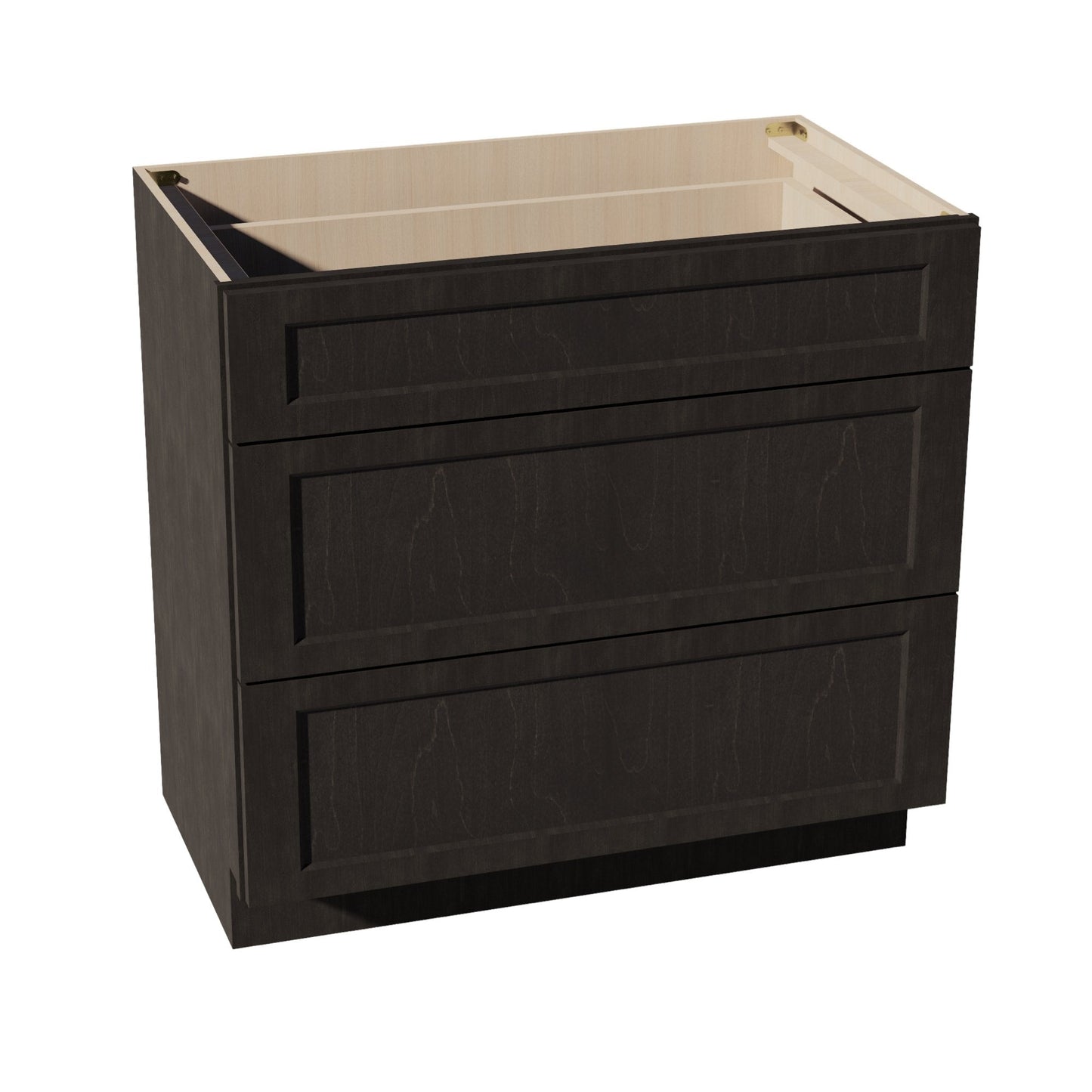 HG-VDB3621: Dark Gray Shaker 36"W x 34-1/2"H x 21"D  3 Drawers Vanity Base Cabinets