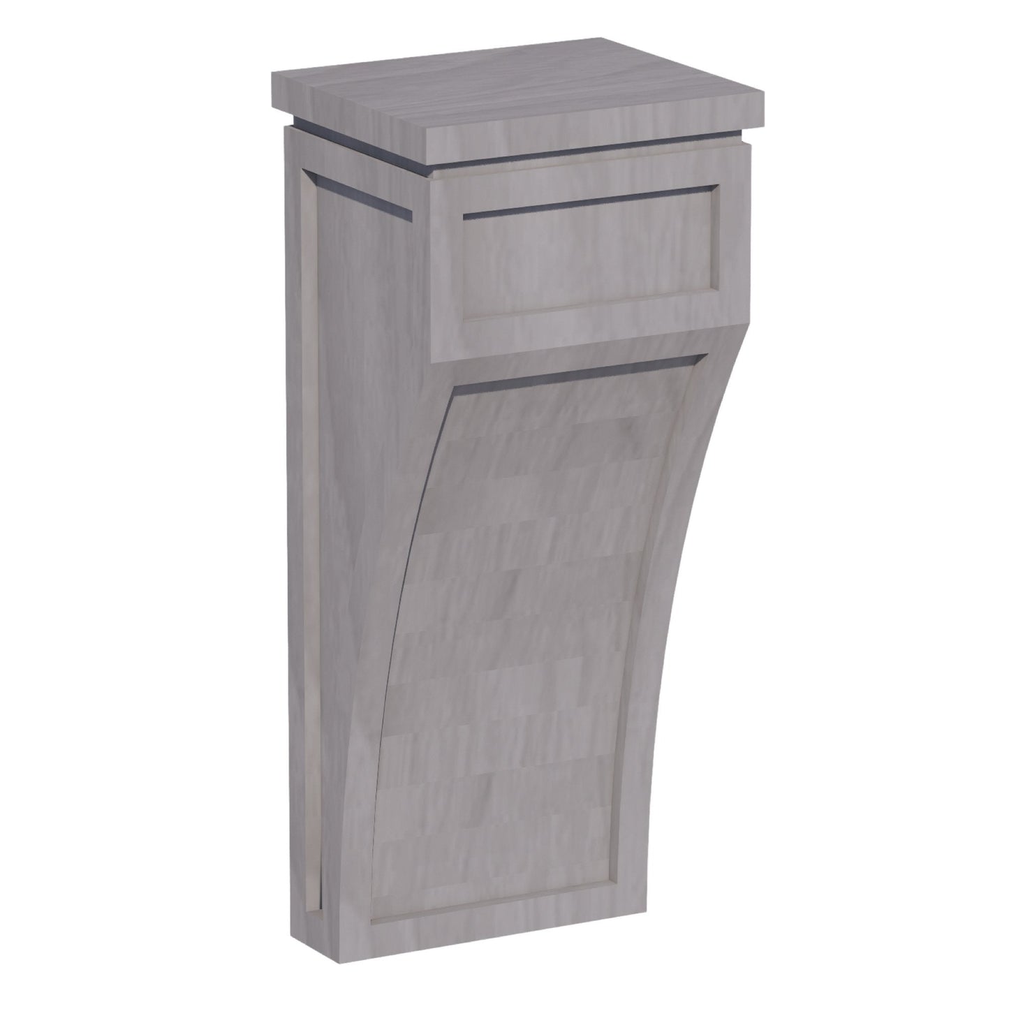 HLG-CML: Light Gray Shaker 5-1/4"W x 12-1/2"H x 4-1/2"D Large Corbel