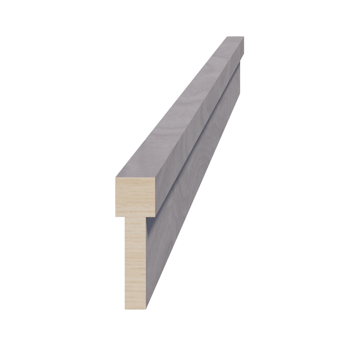 HLG-STKM8: Light Gray Shaker 96"W x 2-1/2"H x 3/4"D Stacking Molding