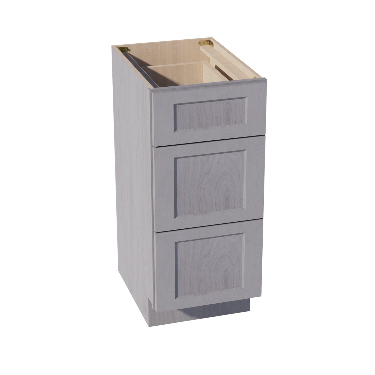 HLG-VDB1521: Light Gray Shaker 15"W x 34-1/2"H x 21"D 3 Drawers Vanity Base Cabinets